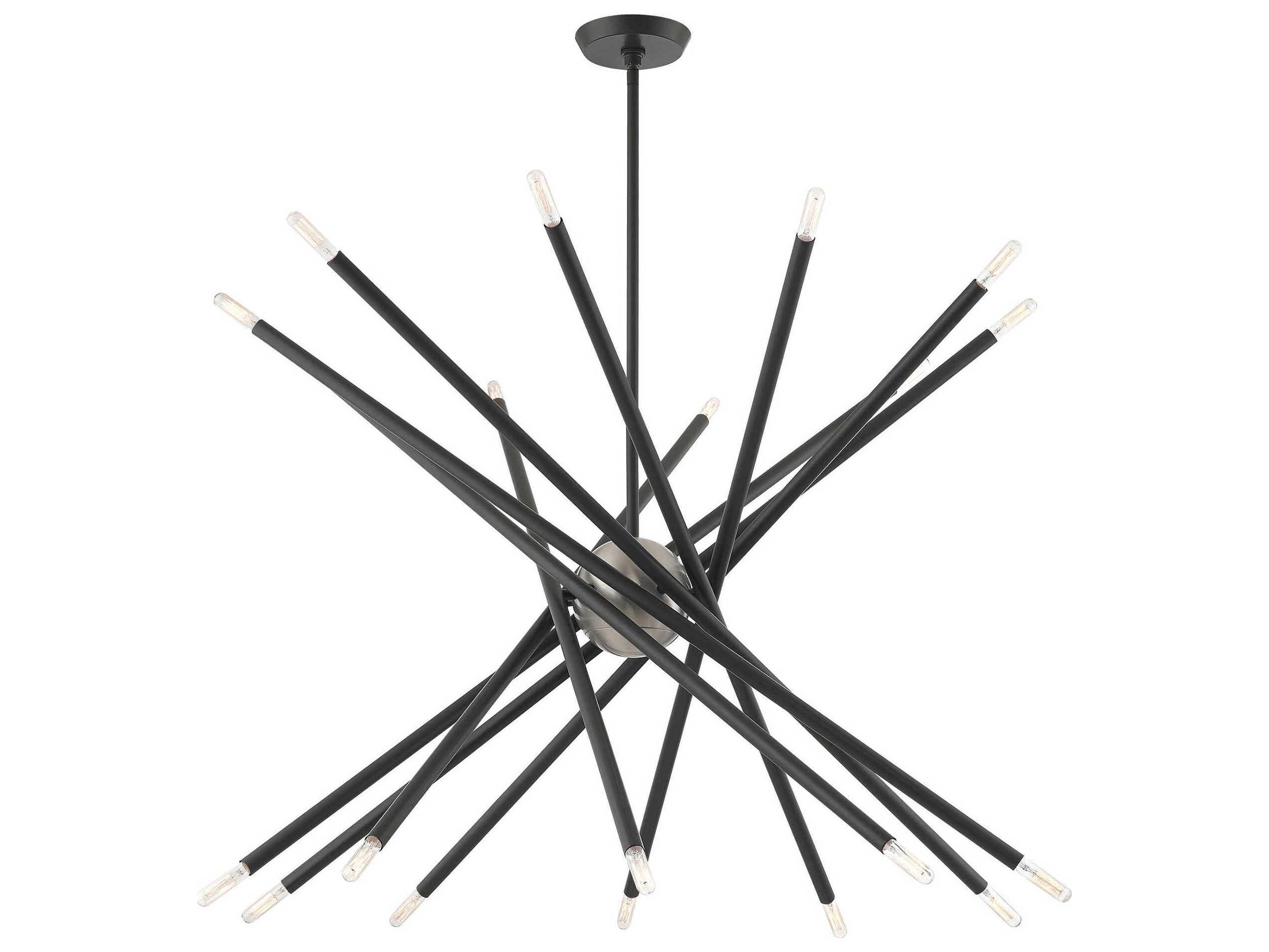 Livex Lighting Soho 20-Light Scandinavian Gray Candelabra Sputnik Chandelier