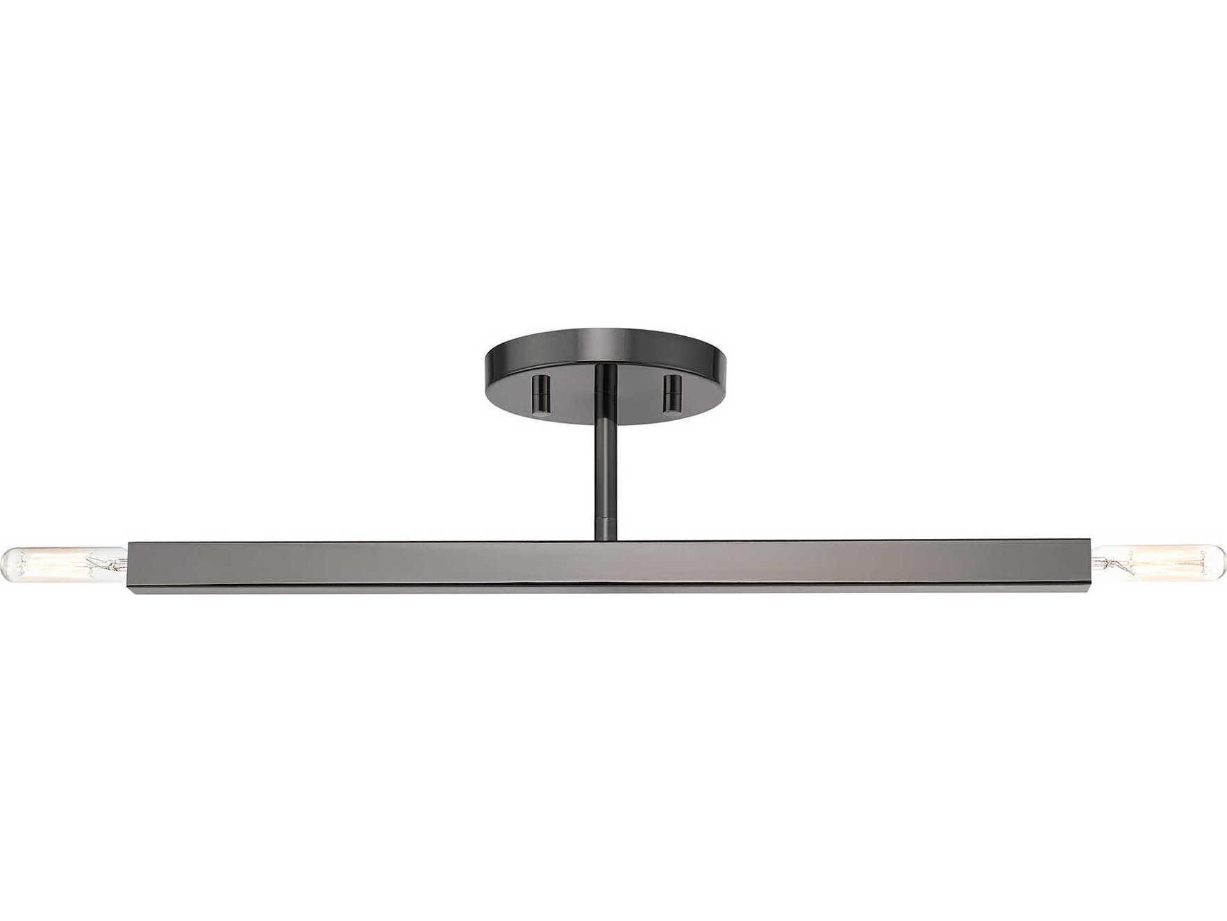 Livex Lighting Monaco 2-Light Black Chrome Semi Flush Mount