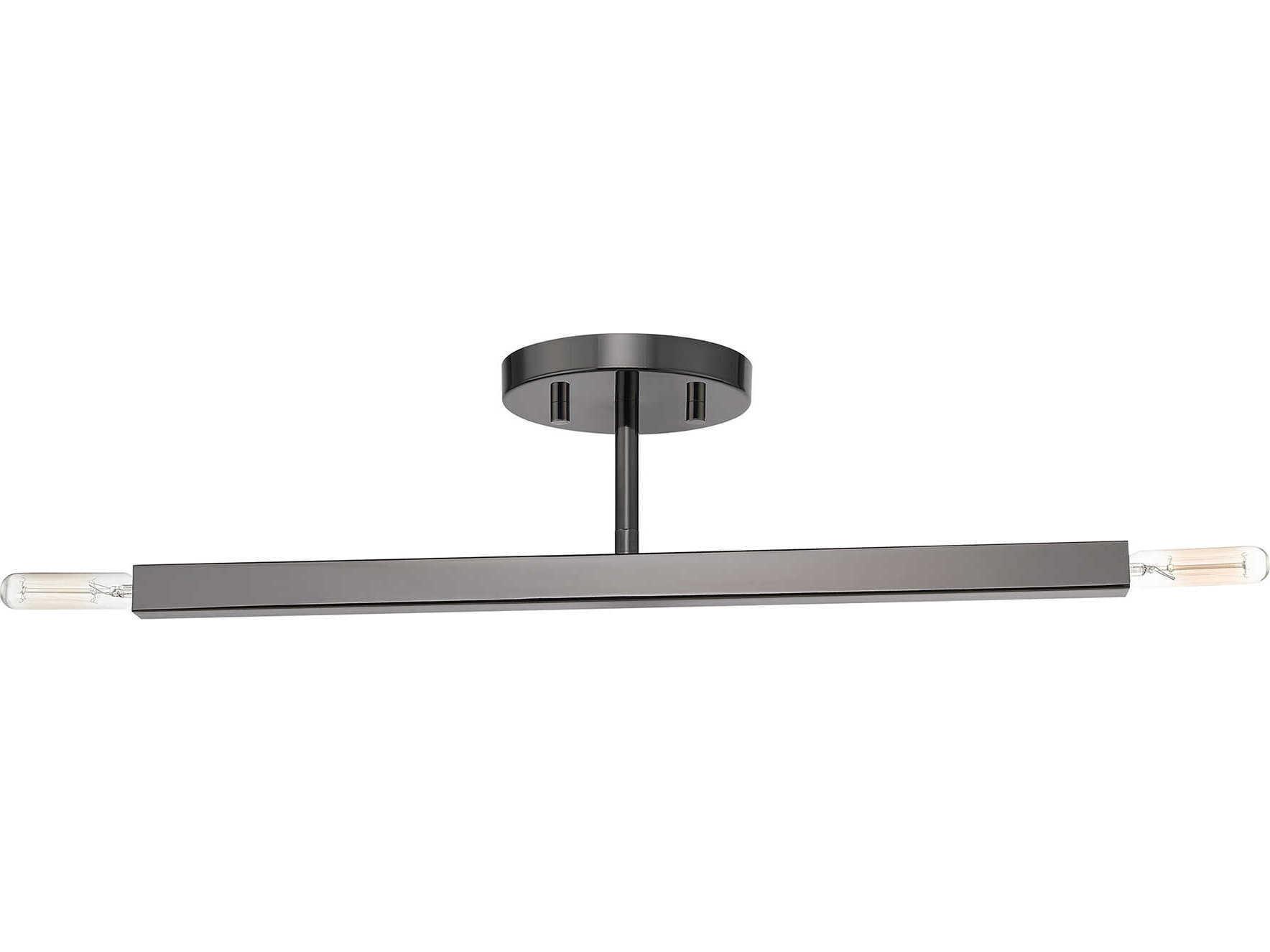 Livex Lighting Monaco 2-Light Black Chrome Semi Flush Mount