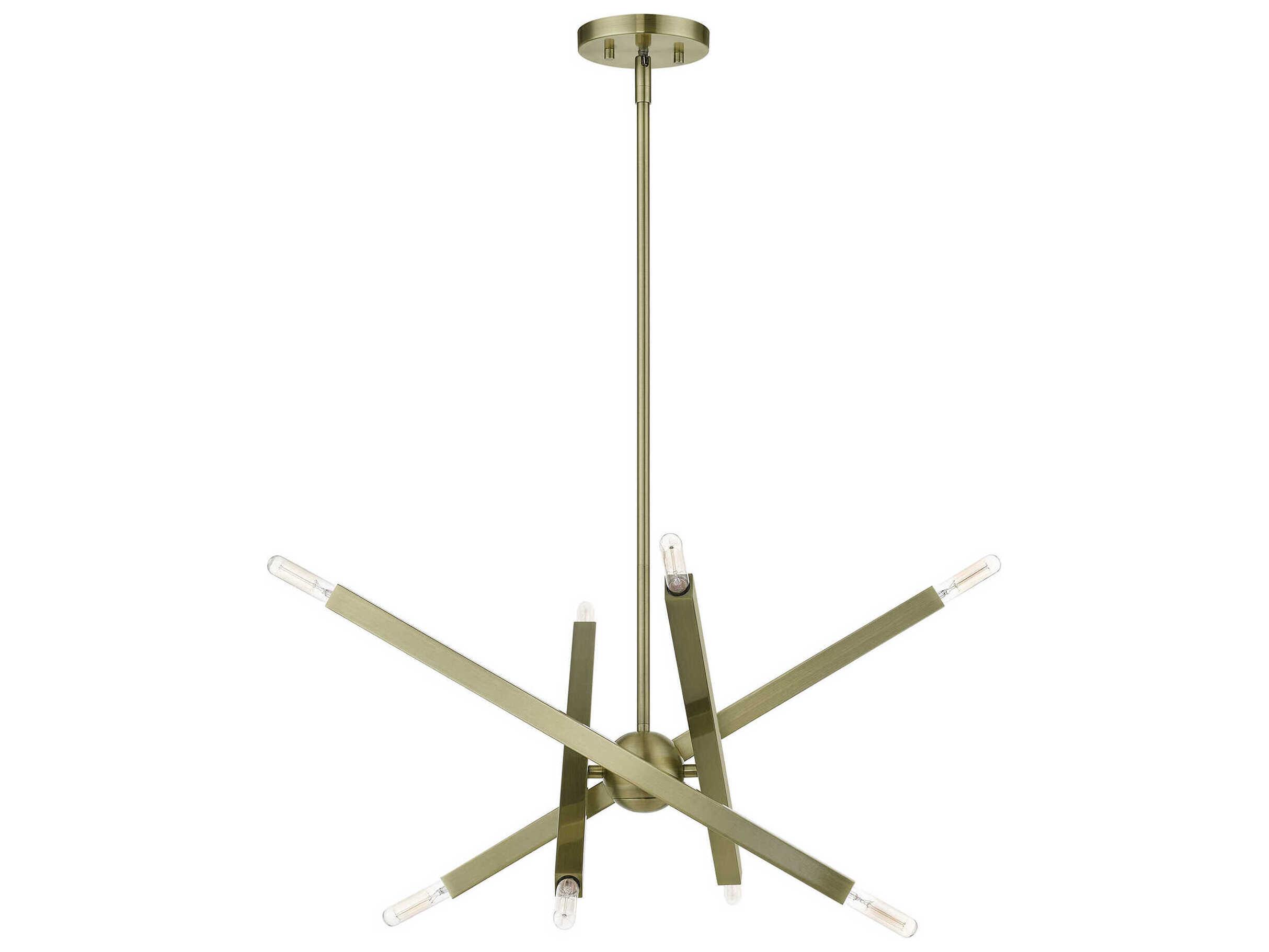 Livex Lighting Monaco 8-Light Antique Brass Candelabra Sputnik Chandelier