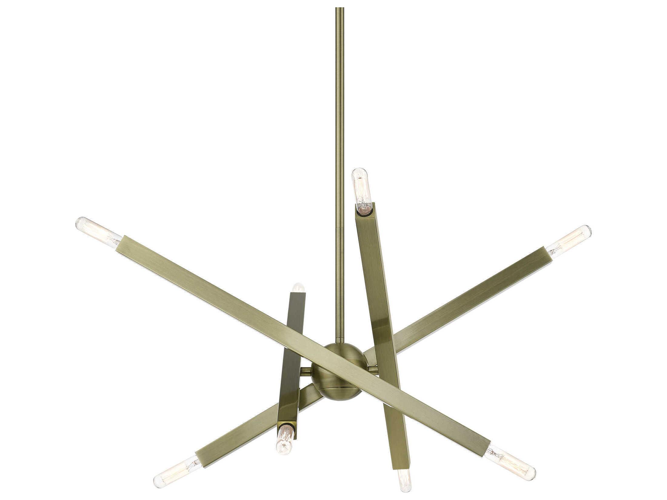 Livex Lighting Monaco 8-Light Antique Brass Candelabra Sputnik Chandelier