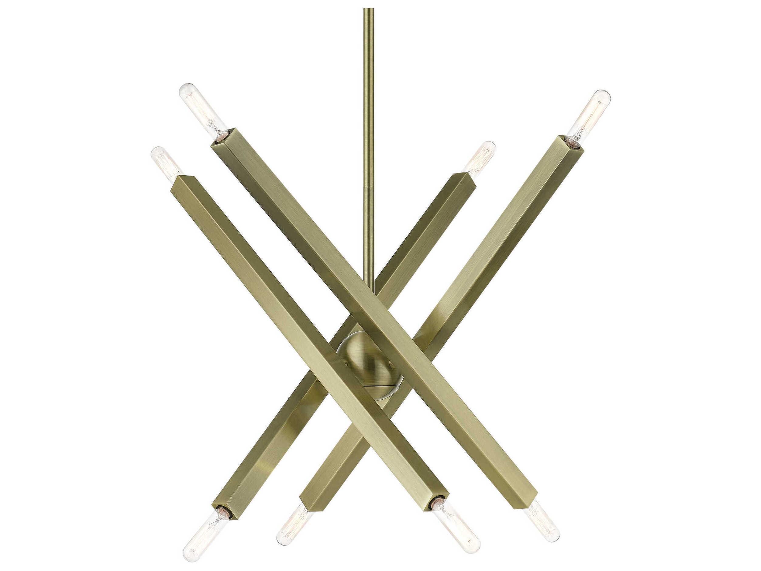 Livex Lighting Monaco 8-Light Antique Brass Candelabra Sputnik Chandelier
