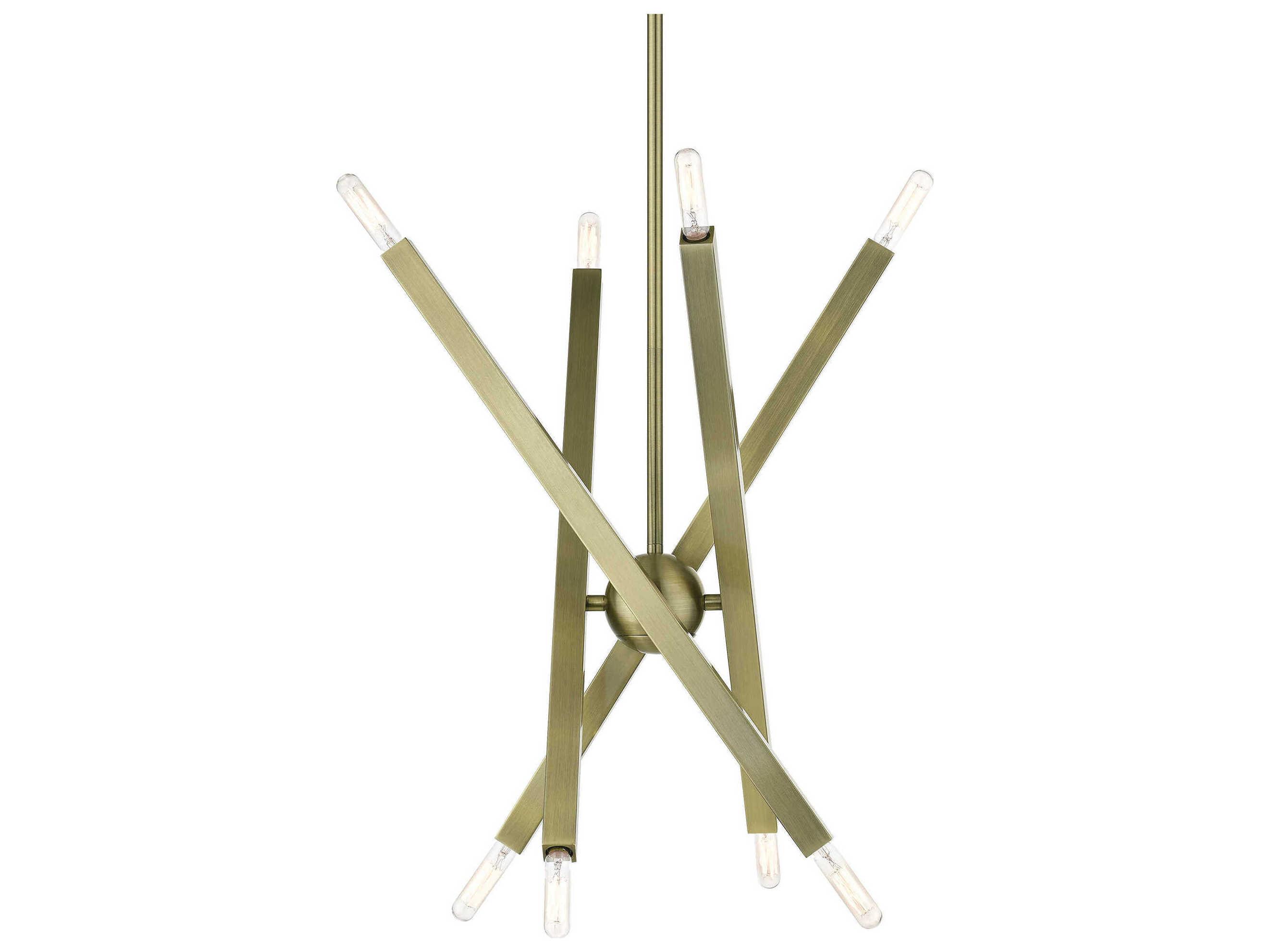 Livex Lighting Monaco 8-Light Antique Brass Candelabra Sputnik Chandelier