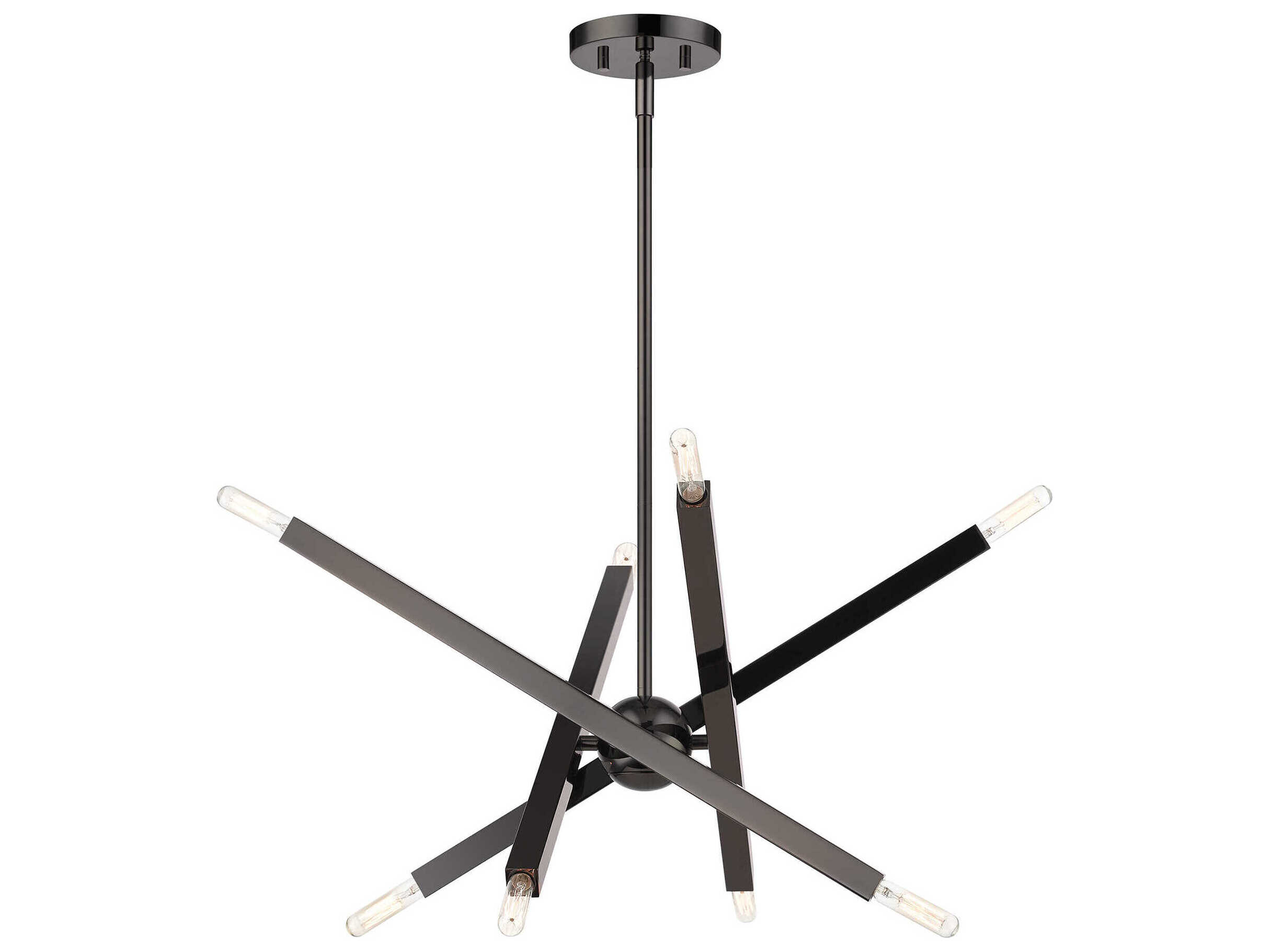 Livex Lighting Monaco 8-Light Black Chrome Candelabra Sputnik Chandelier