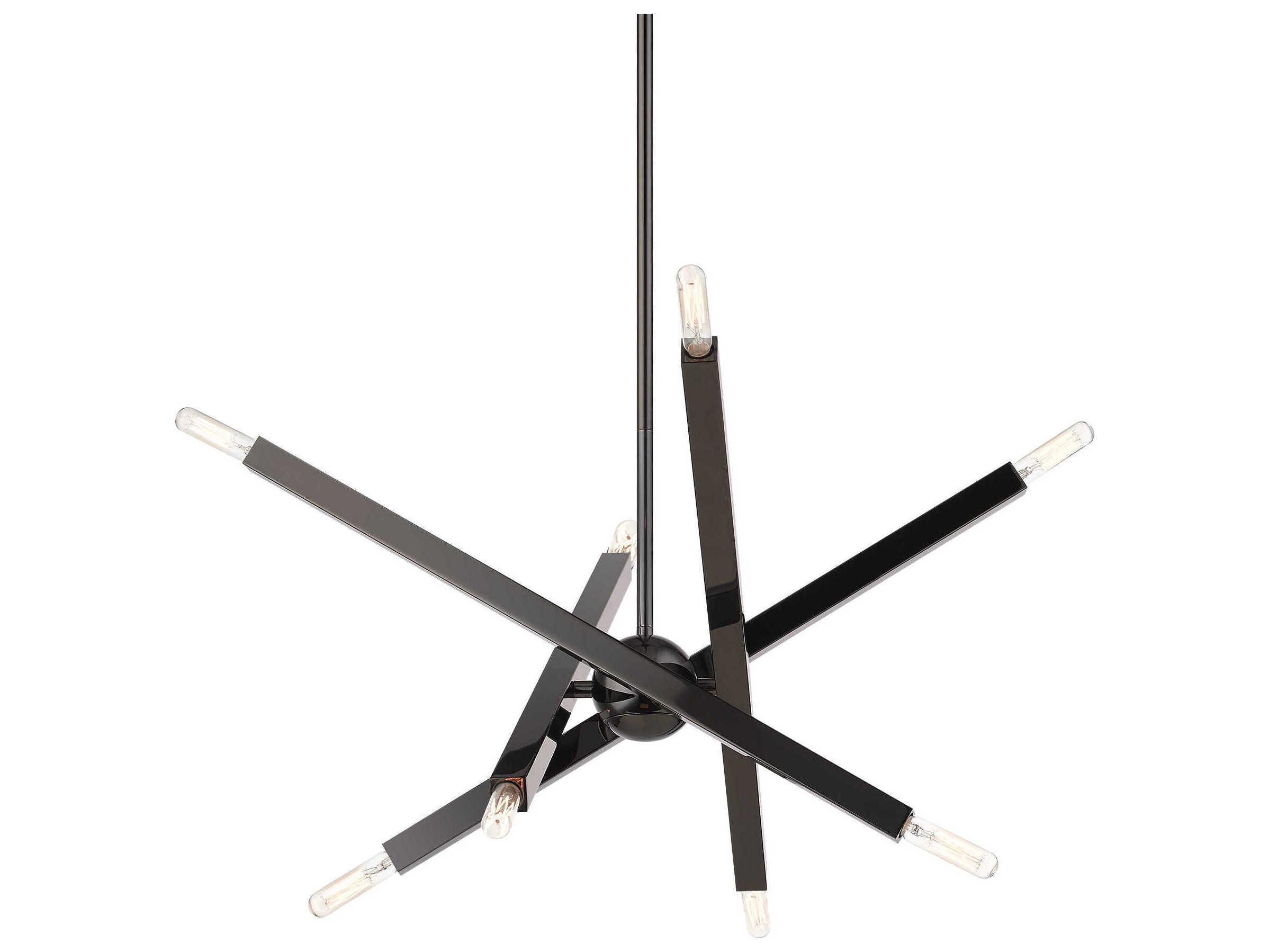 Livex Lighting Monaco 8-Light Black Chrome Candelabra Sputnik Chandelier