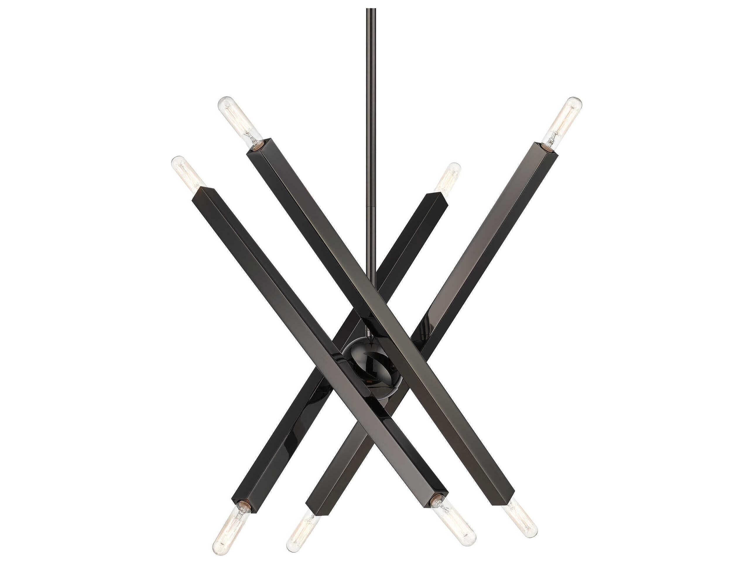 Livex Lighting Monaco 8-Light Black Chrome Candelabra Sputnik Chandelier