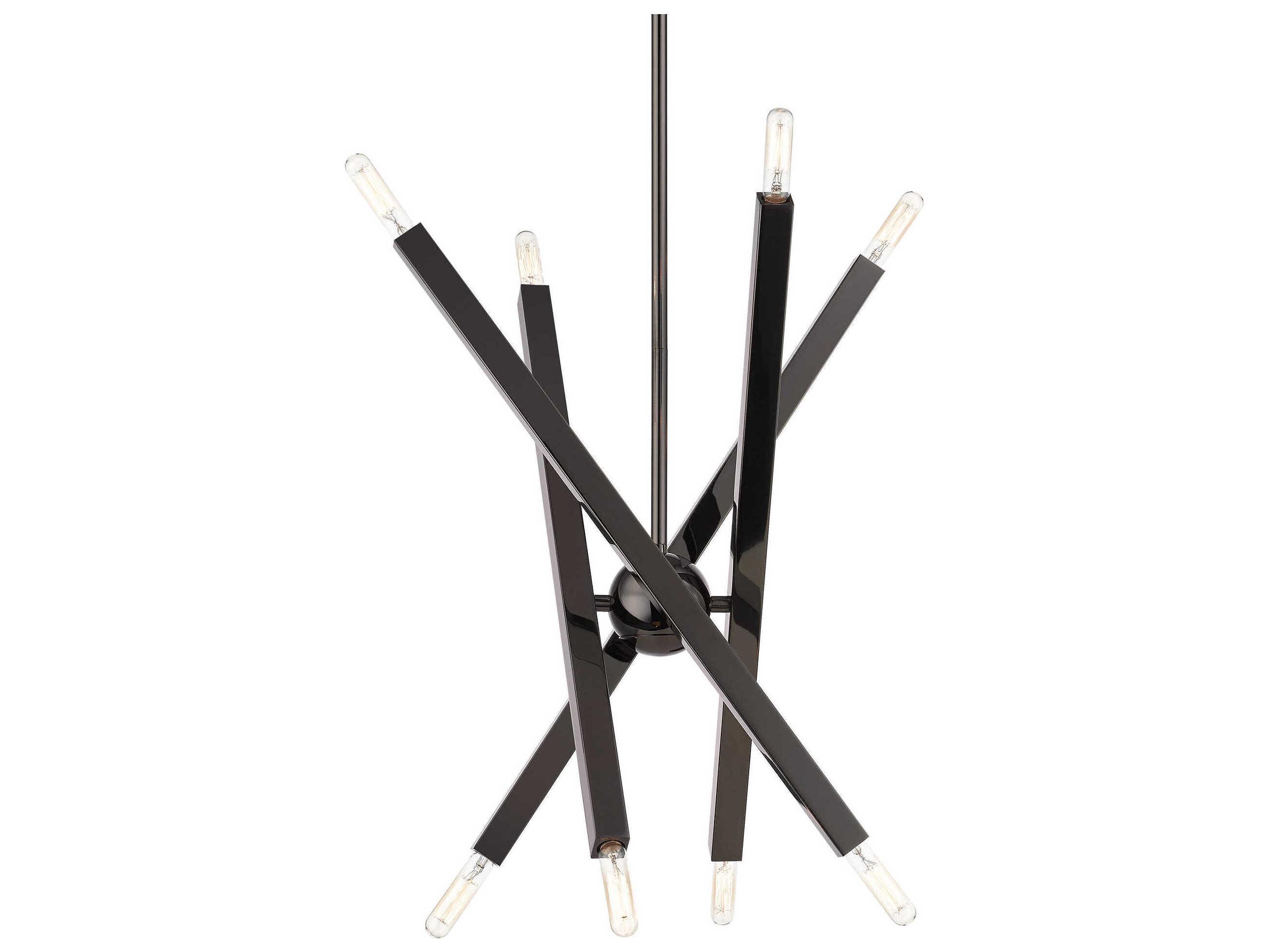 Livex Lighting Monaco 8-Light Black Chrome Candelabra Sputnik Chandelier