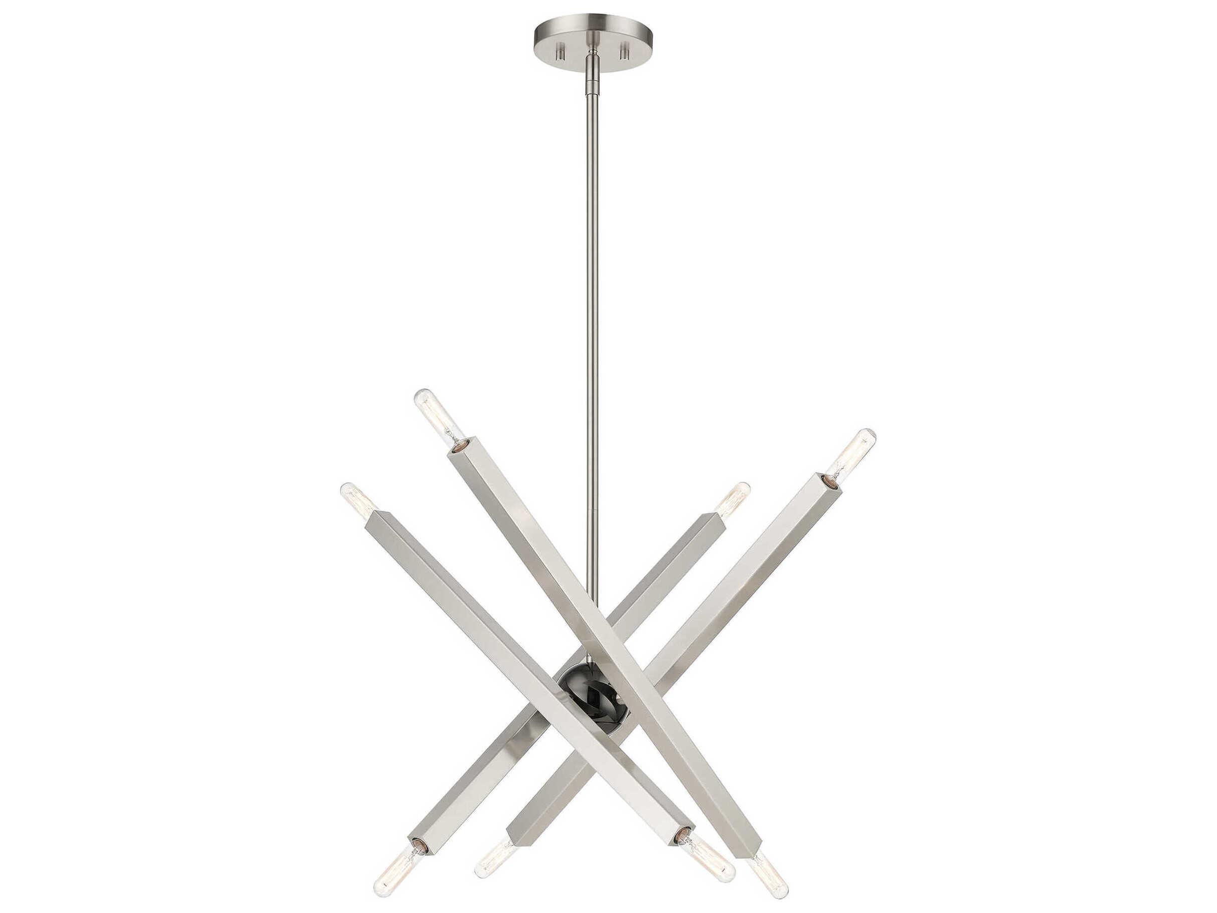 Livex Lighting Monaco 8-Light Brushed Nickel Candelabra Sputnik Chandelier