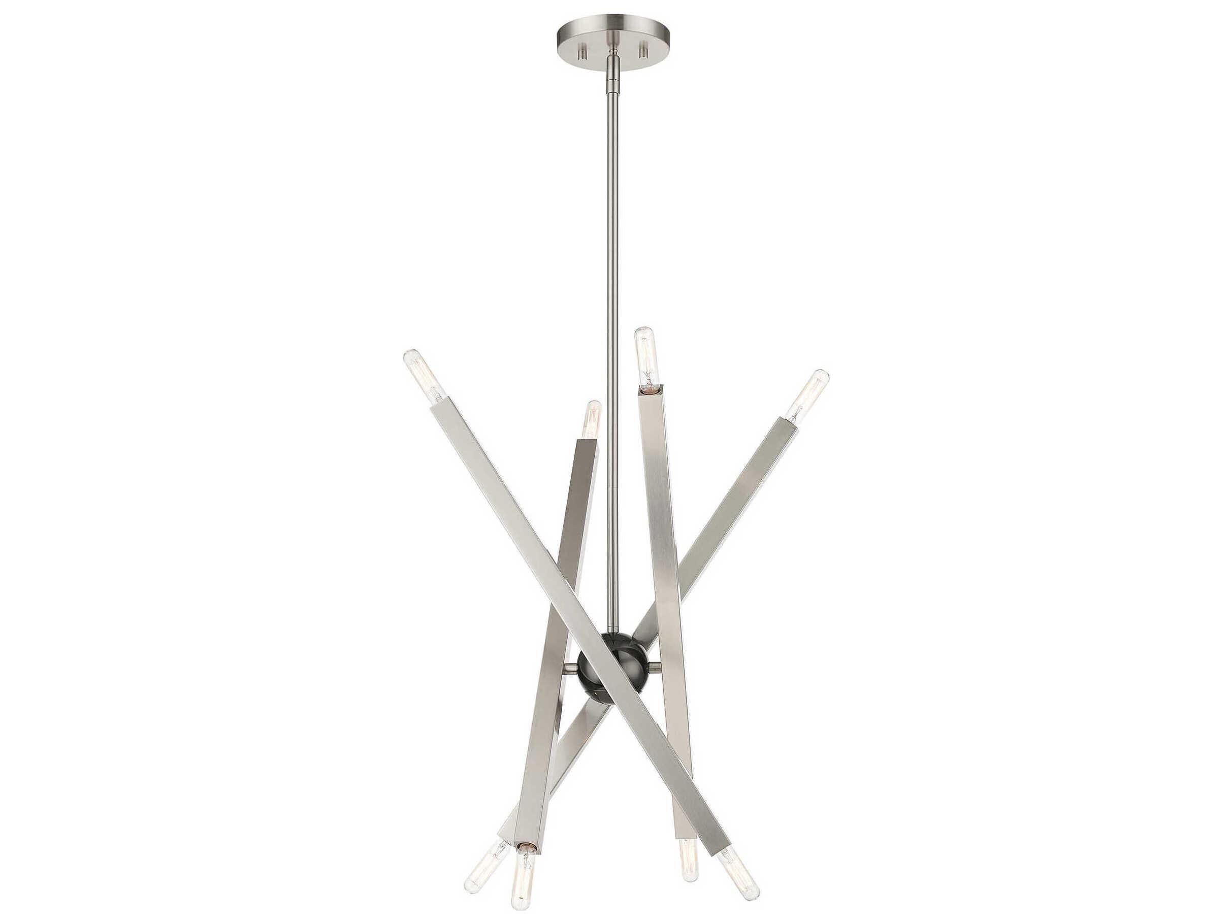 Livex Lighting Monaco 8-Light Brushed Nickel Candelabra Sputnik Chandelier