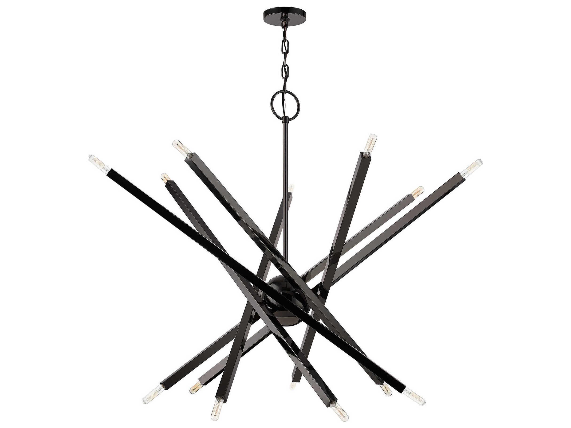 Livex Lighting Monaco 14-Light Black Chrome Candelabra Sputnik Chandelier
