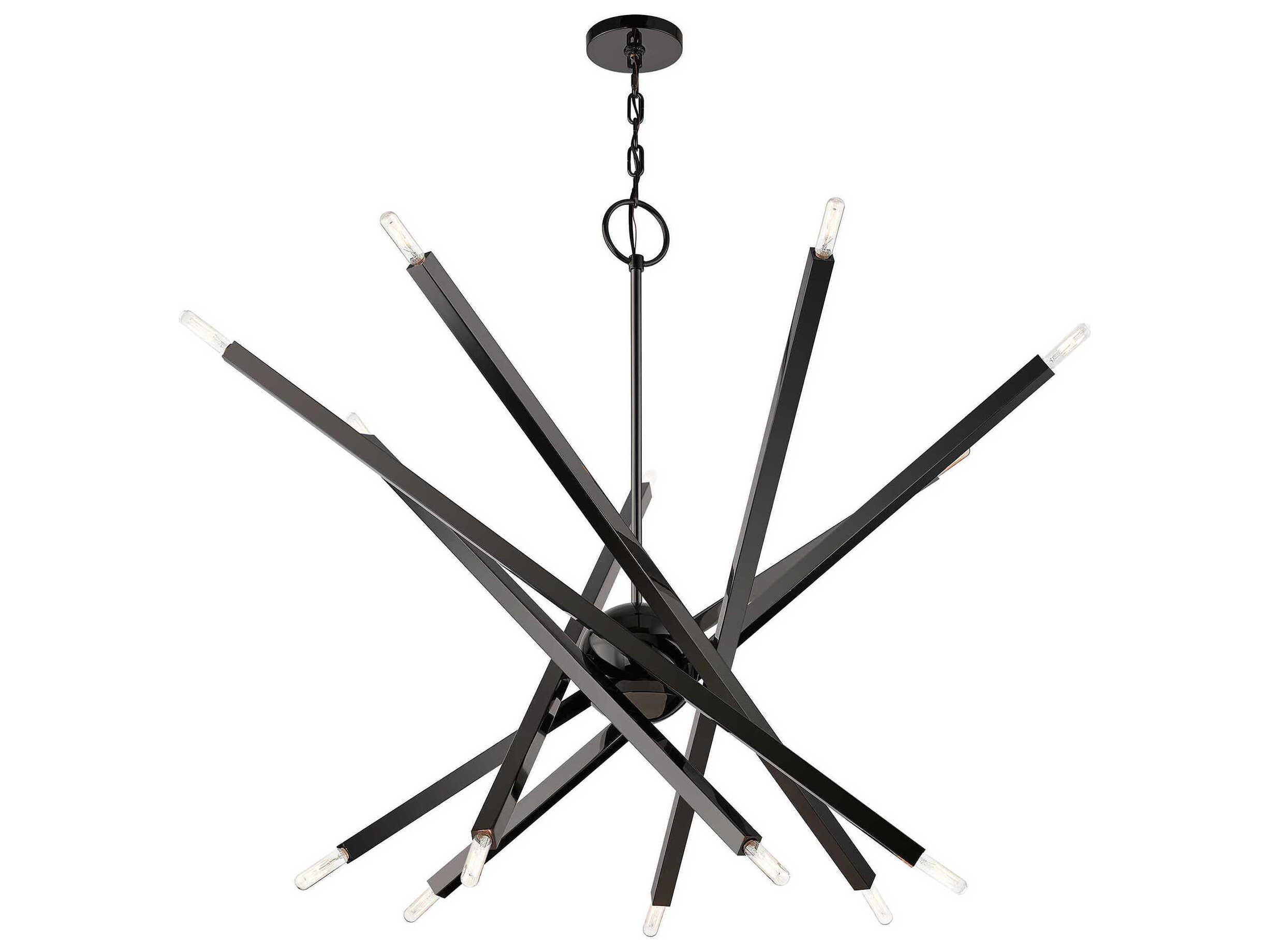 Livex Lighting Monaco 14-Light Black Chrome Candelabra Sputnik Chandelier
