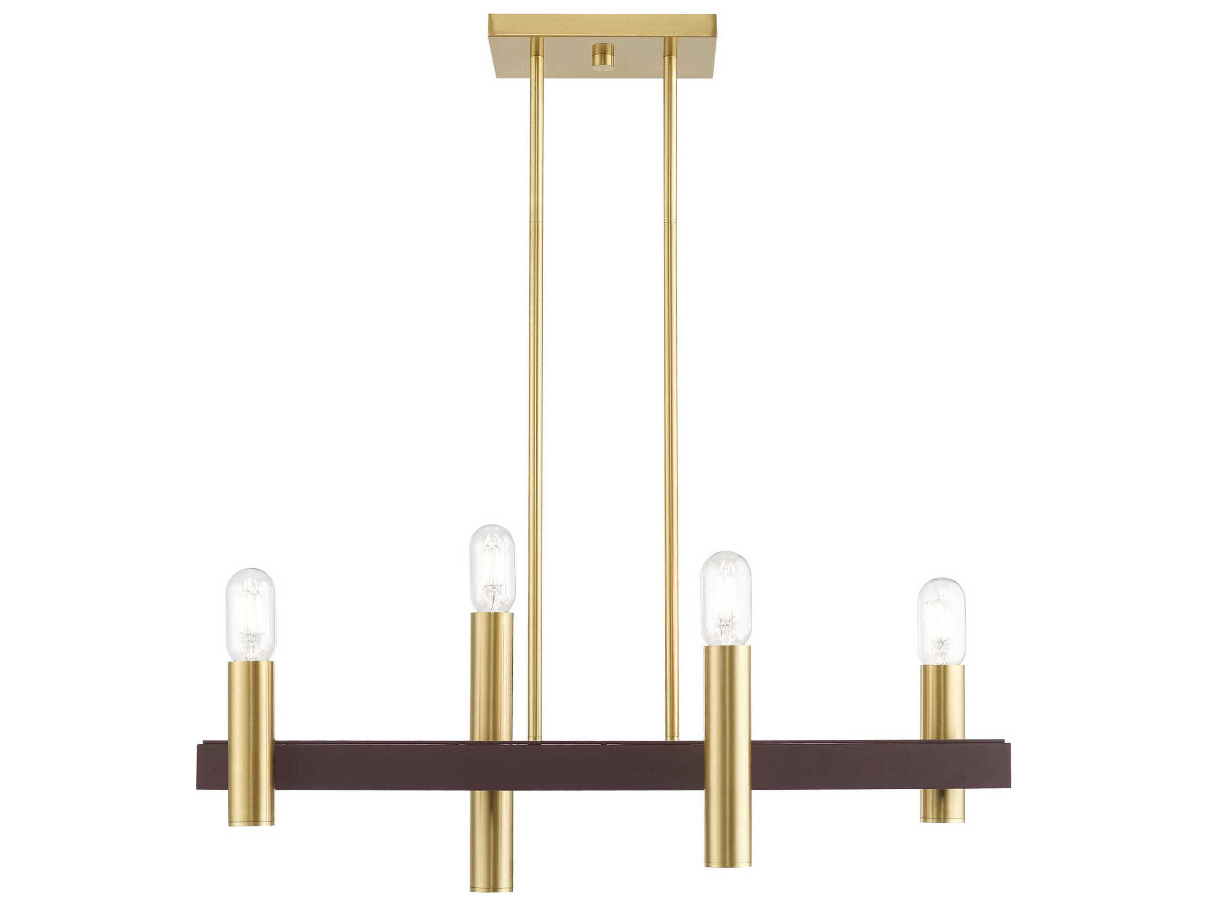 Livex Lighting Helsinki 4-Light Satin Brass Bronze Linear Island Pendant