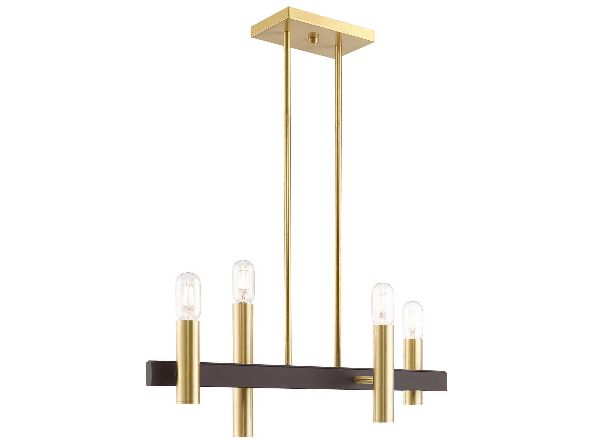 Livex Lighting Helsinki 4-Light Satin Brass Bronze Linear Island Pendant