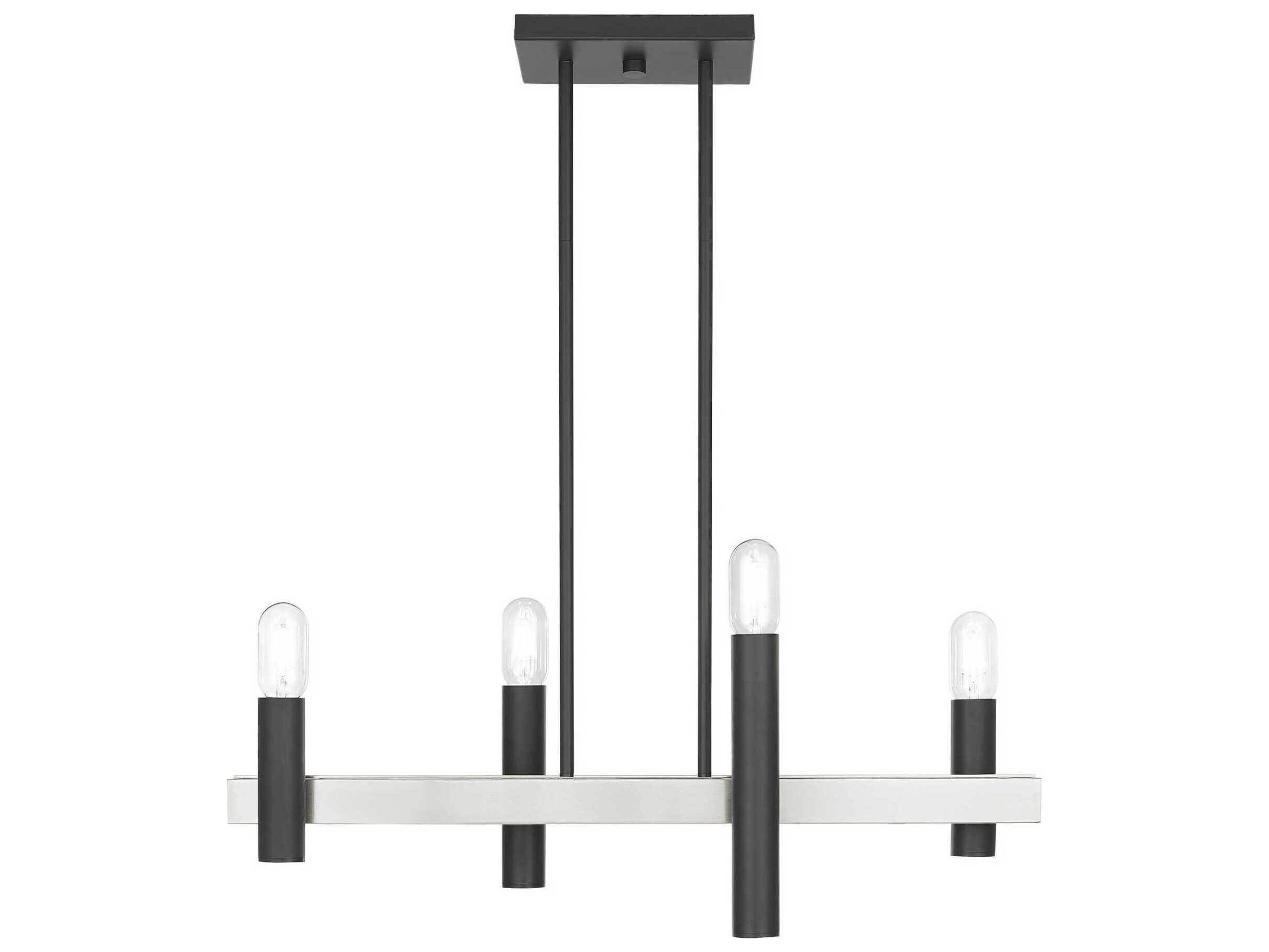 Livex Lighting Helsinki 4-Light Scandinavian Gray Brushed Nickel Linear Island Pendant