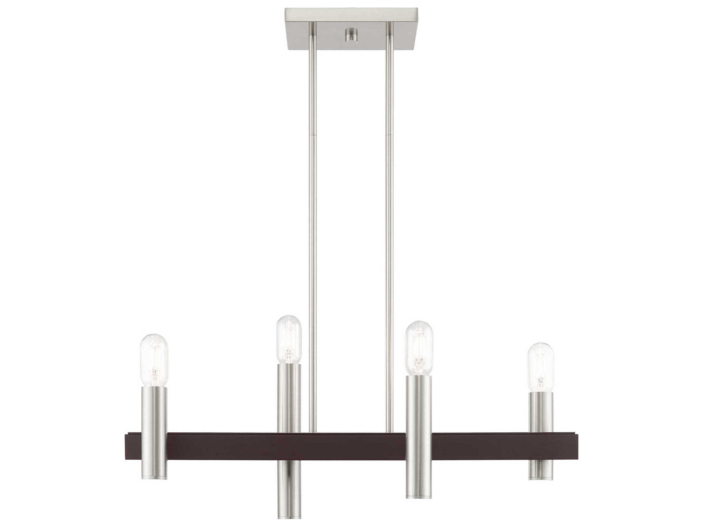Livex Lighting Helsinki 4-Light Brushed Nickel Bronze Linear Island Pendant