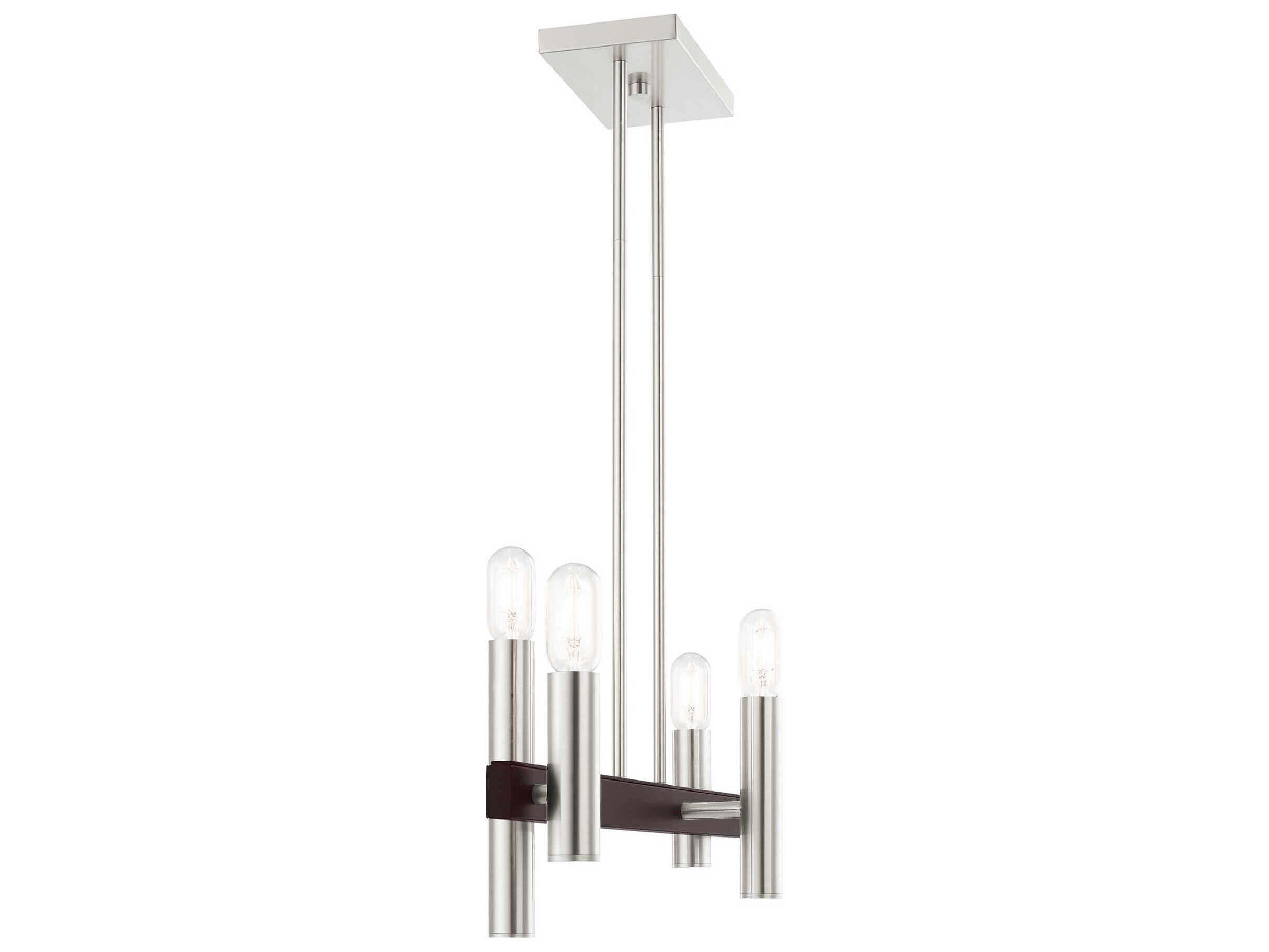 Livex Lighting Helsinki 4-Light Brushed Nickel Bronze Linear Island Pendant