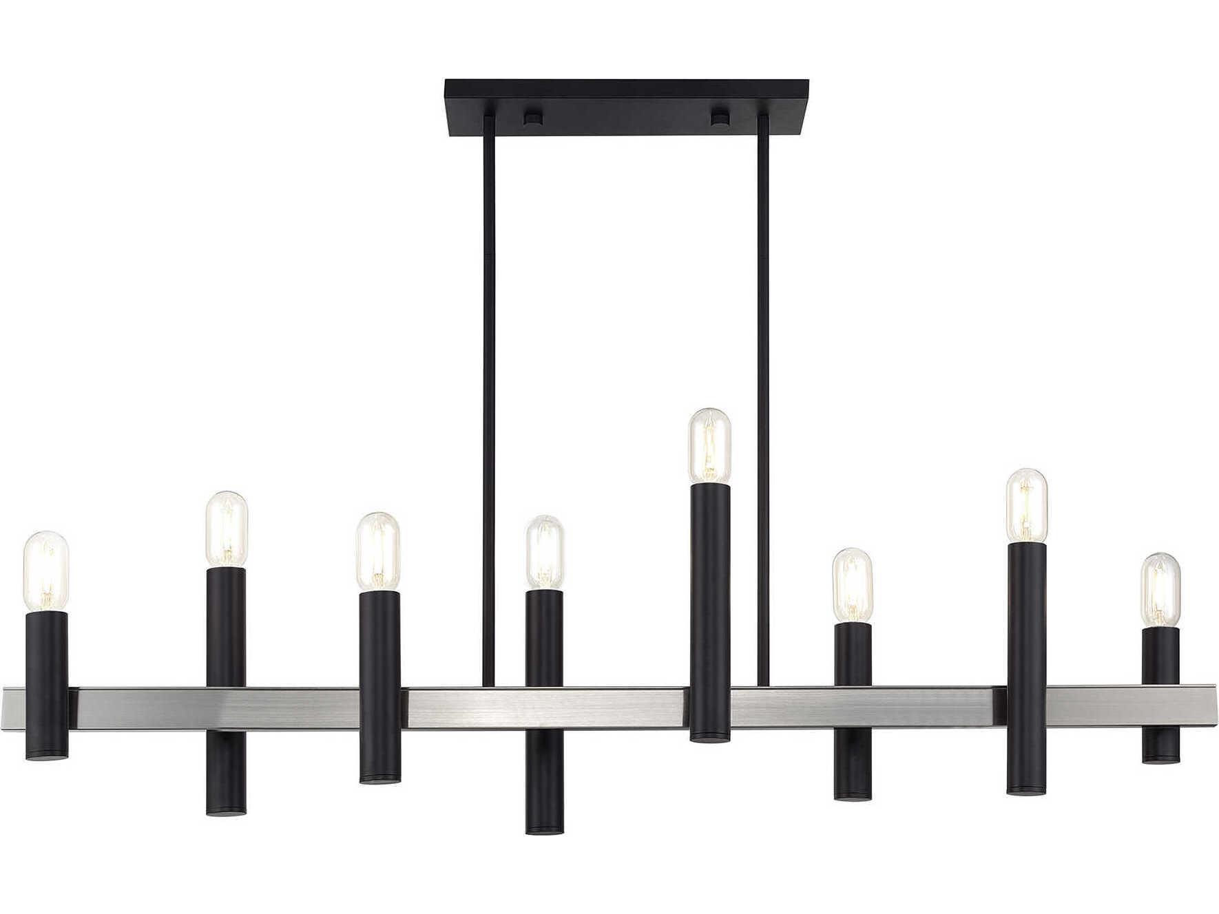 Livex Lighting Helsinki 8-Light Black Brushed Nickel Island Pendant