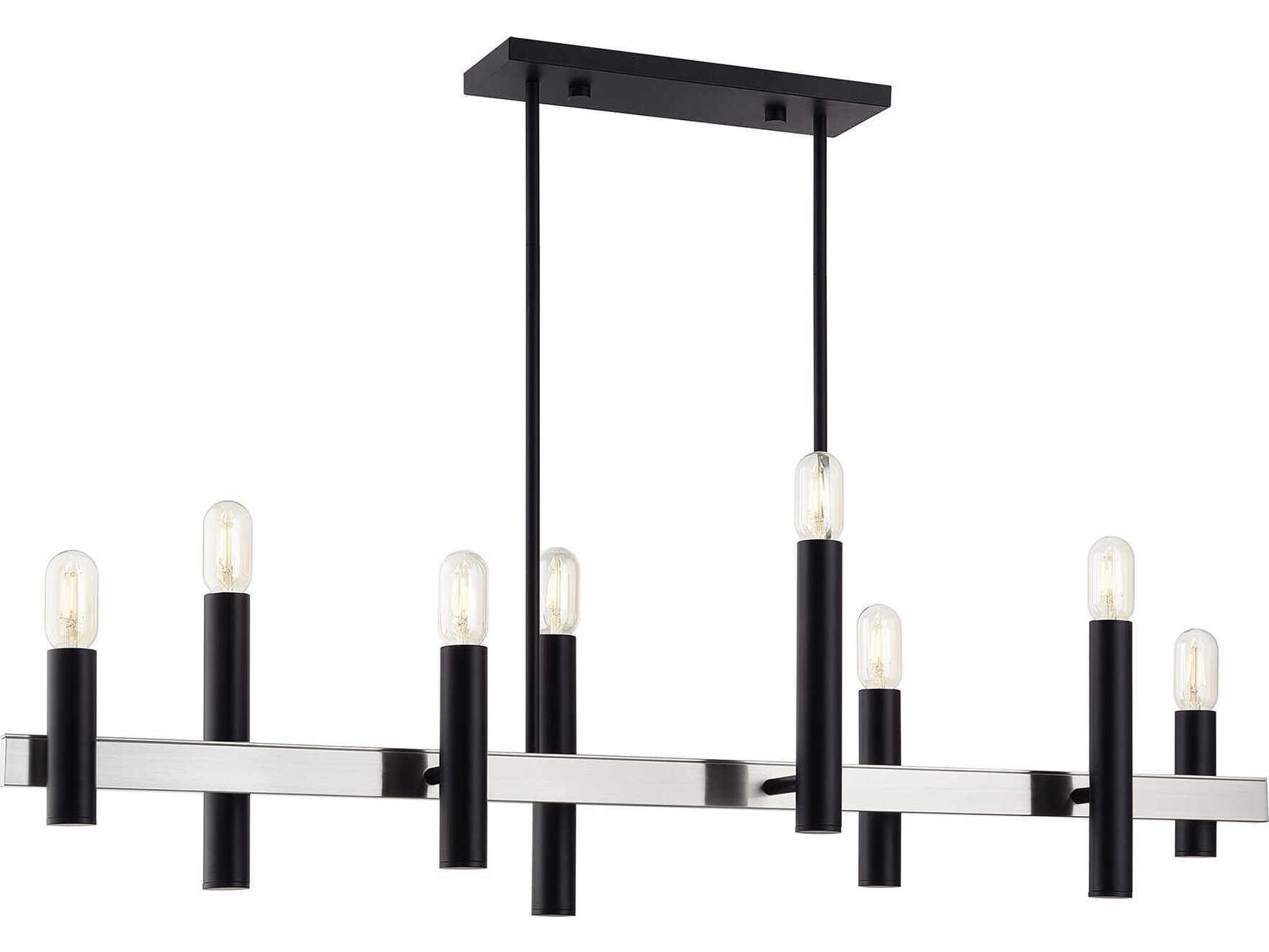 Livex Lighting Helsinki 8-Light Black Brushed Nickel Island Pendant