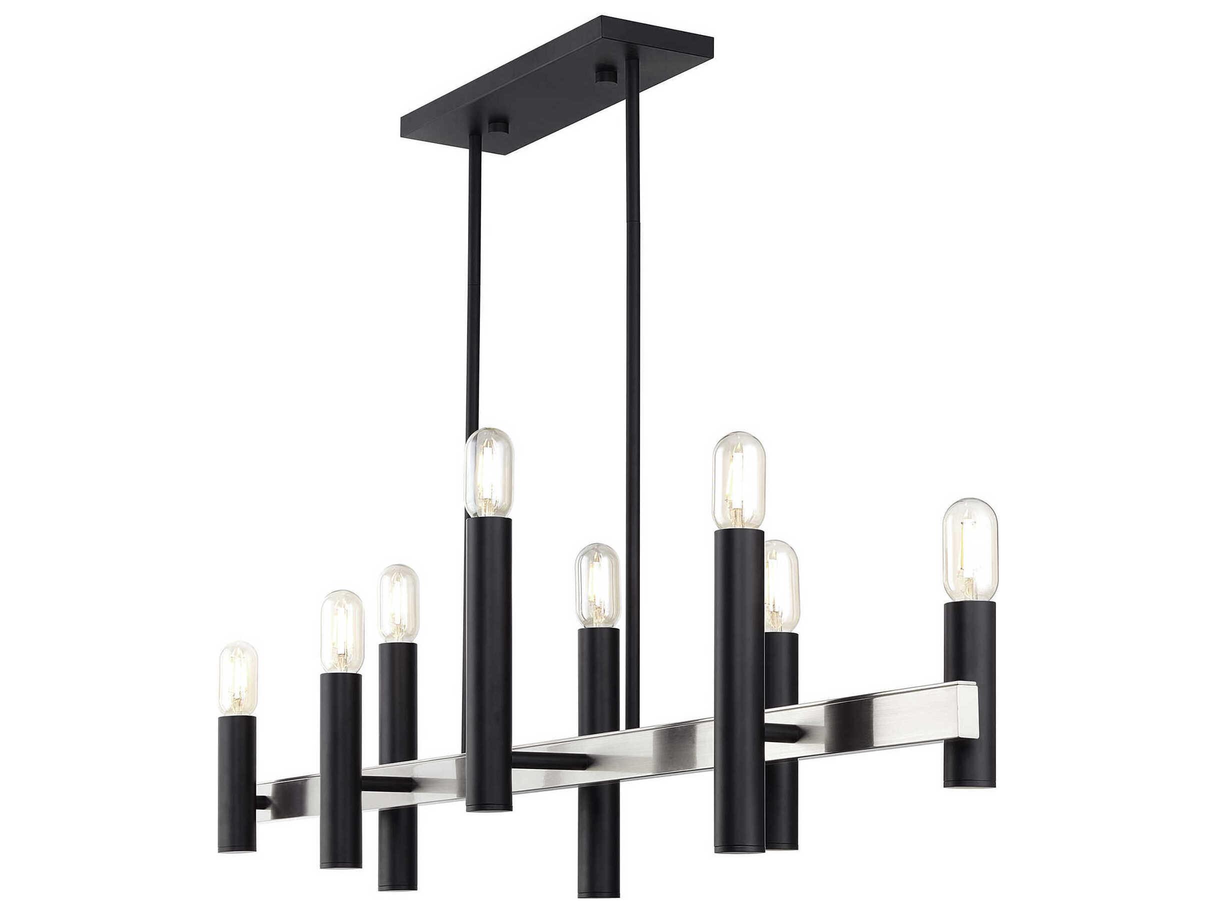 Livex Lighting Helsinki 8-Light Black Brushed Nickel Island Pendant