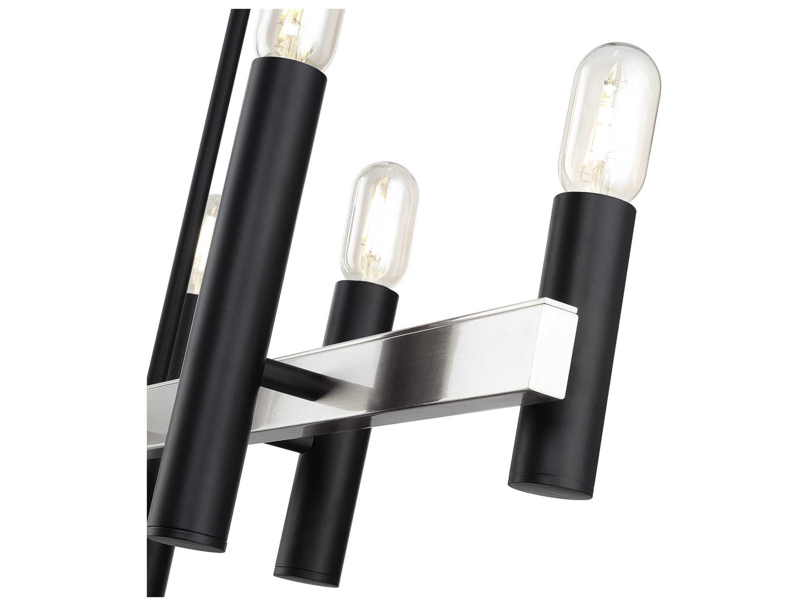 Livex Lighting Helsinki 8-Light Black Brushed Nickel Island Pendant