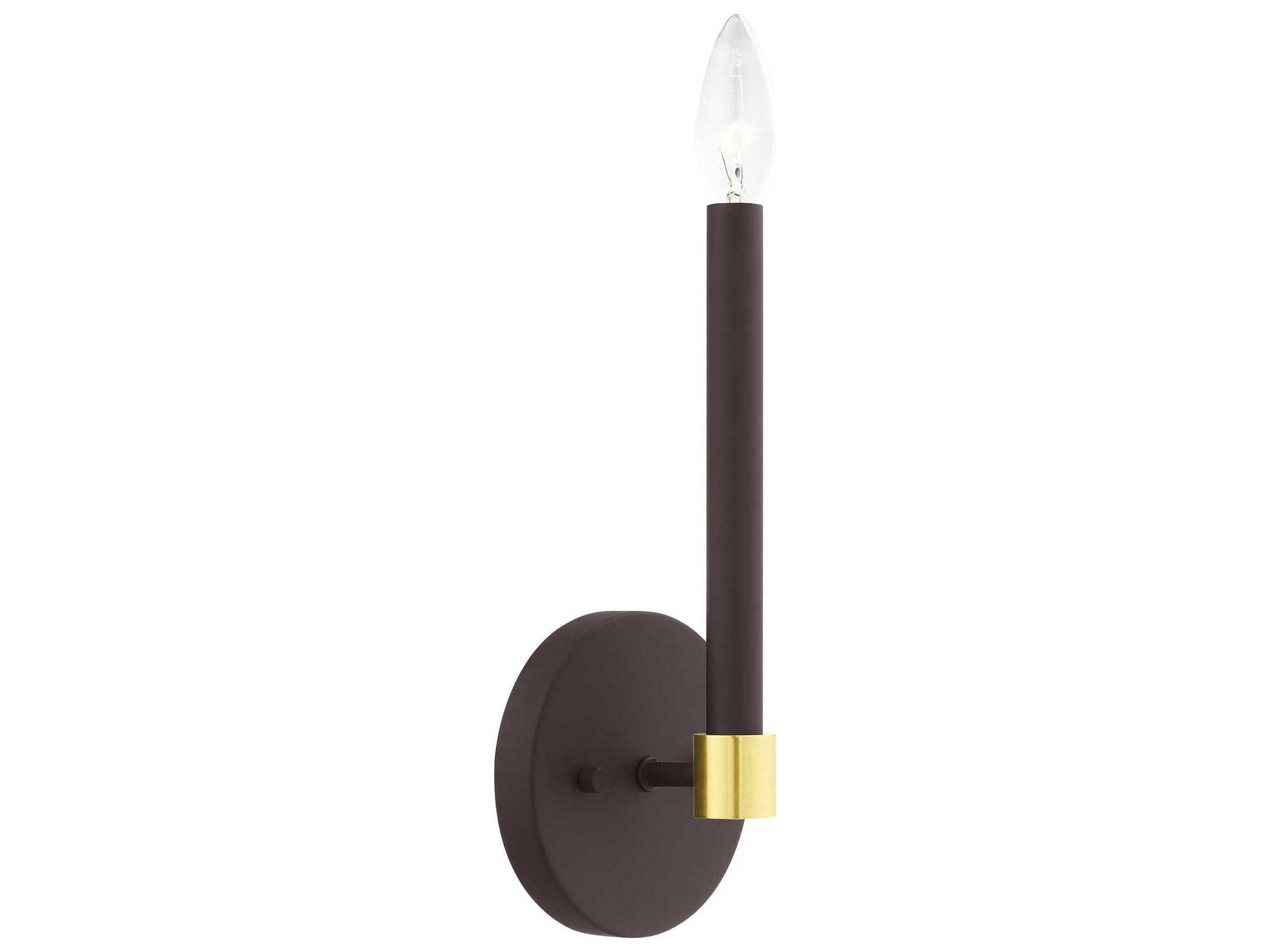 Livex Lighting Karlstad 1-Light Bronze Satin Brass Wall Sconce