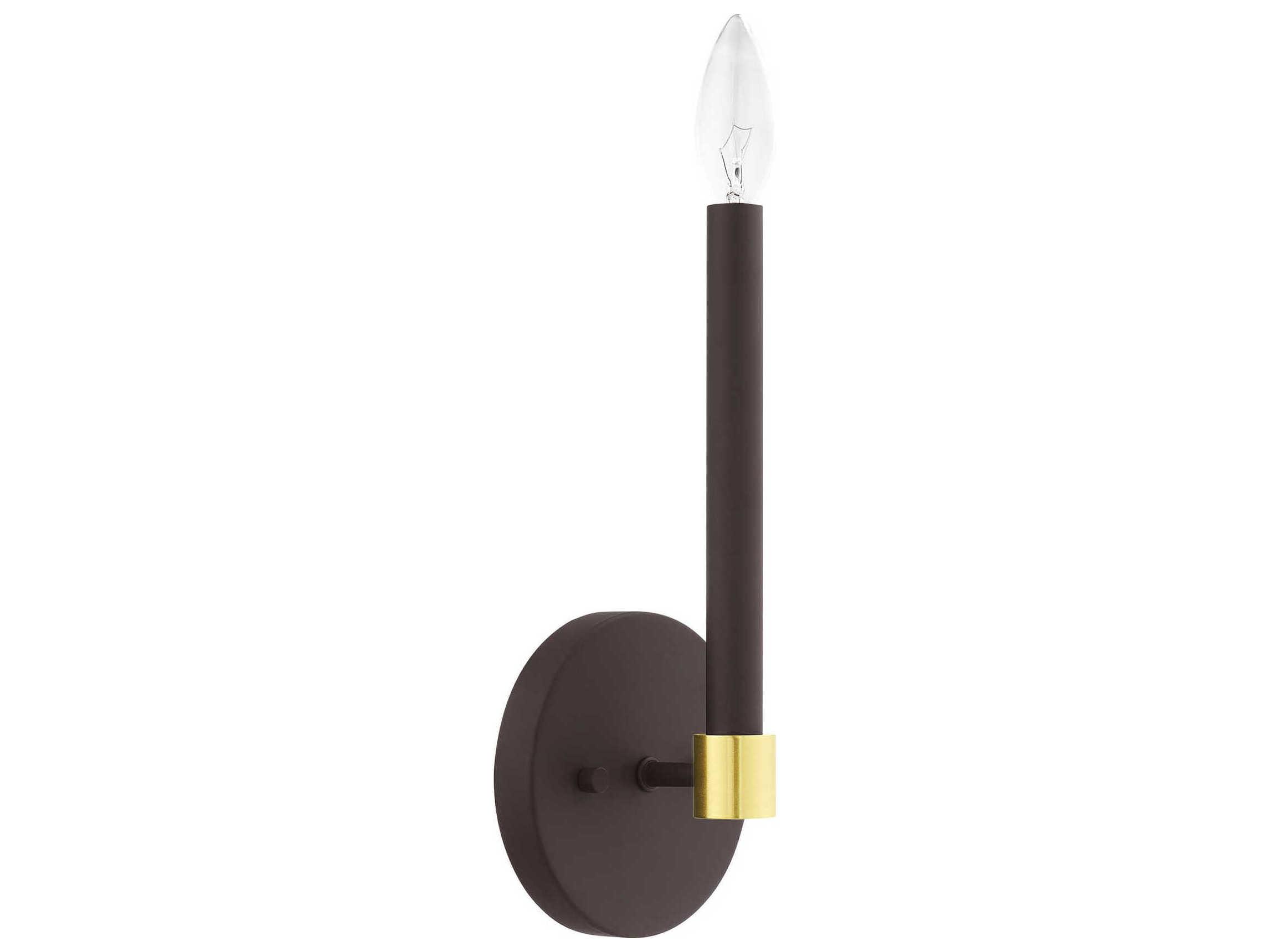 Livex Lighting Karlstad 1-Light Bronze Satin Brass Wall Sconce