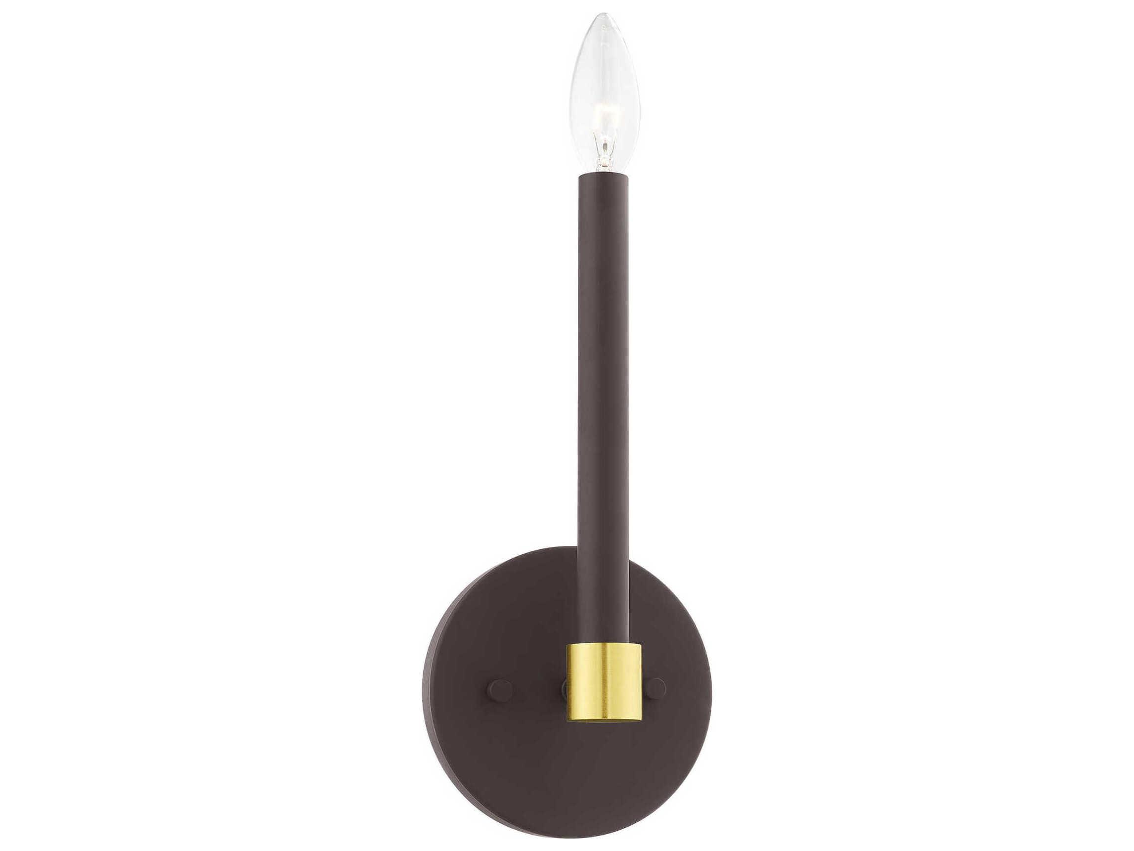 Livex Lighting Karlstad 1-Light Bronze Satin Brass Wall Sconce