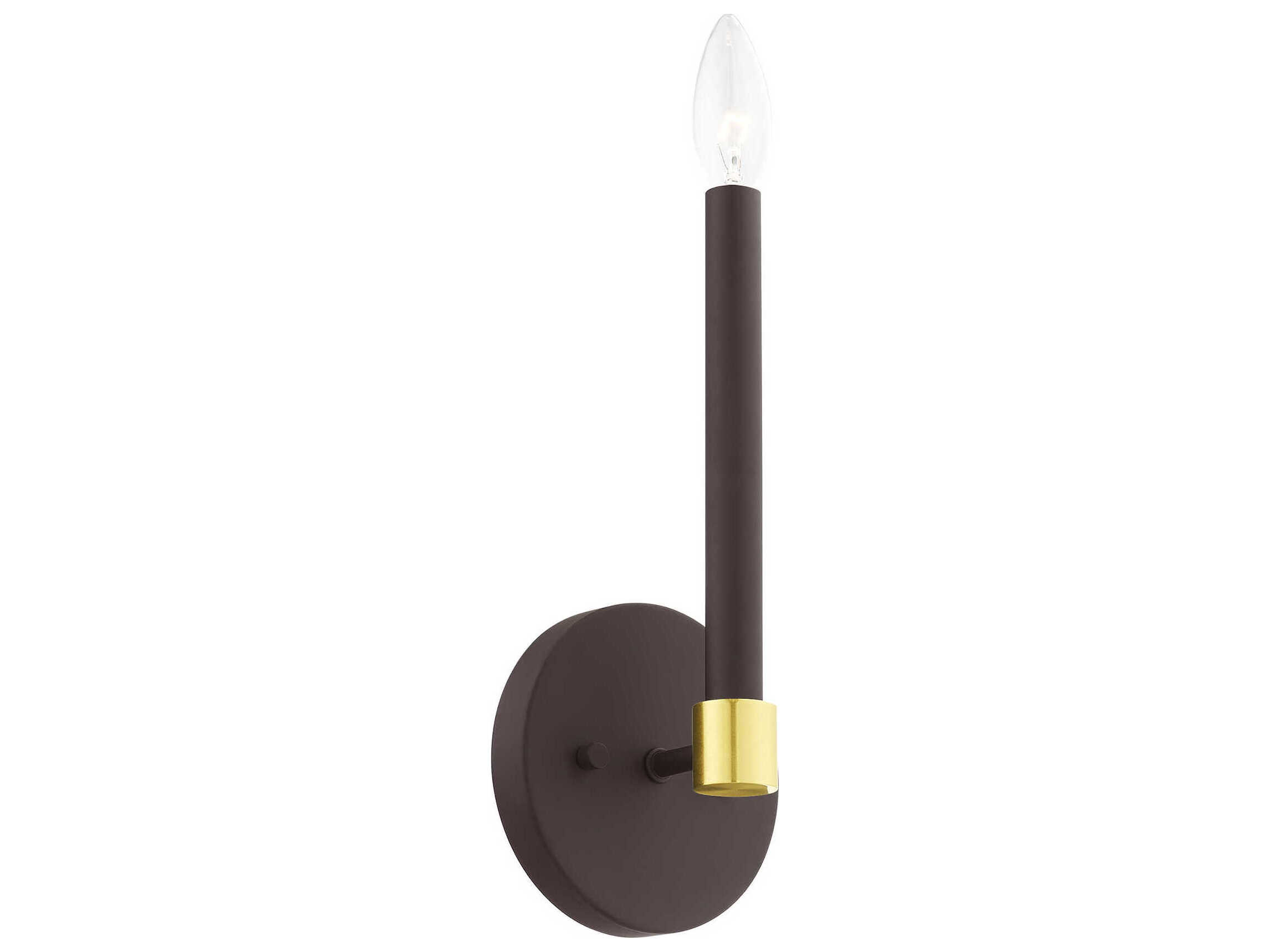 Livex Lighting Karlstad 1-Light Bronze Satin Brass Wall Sconce