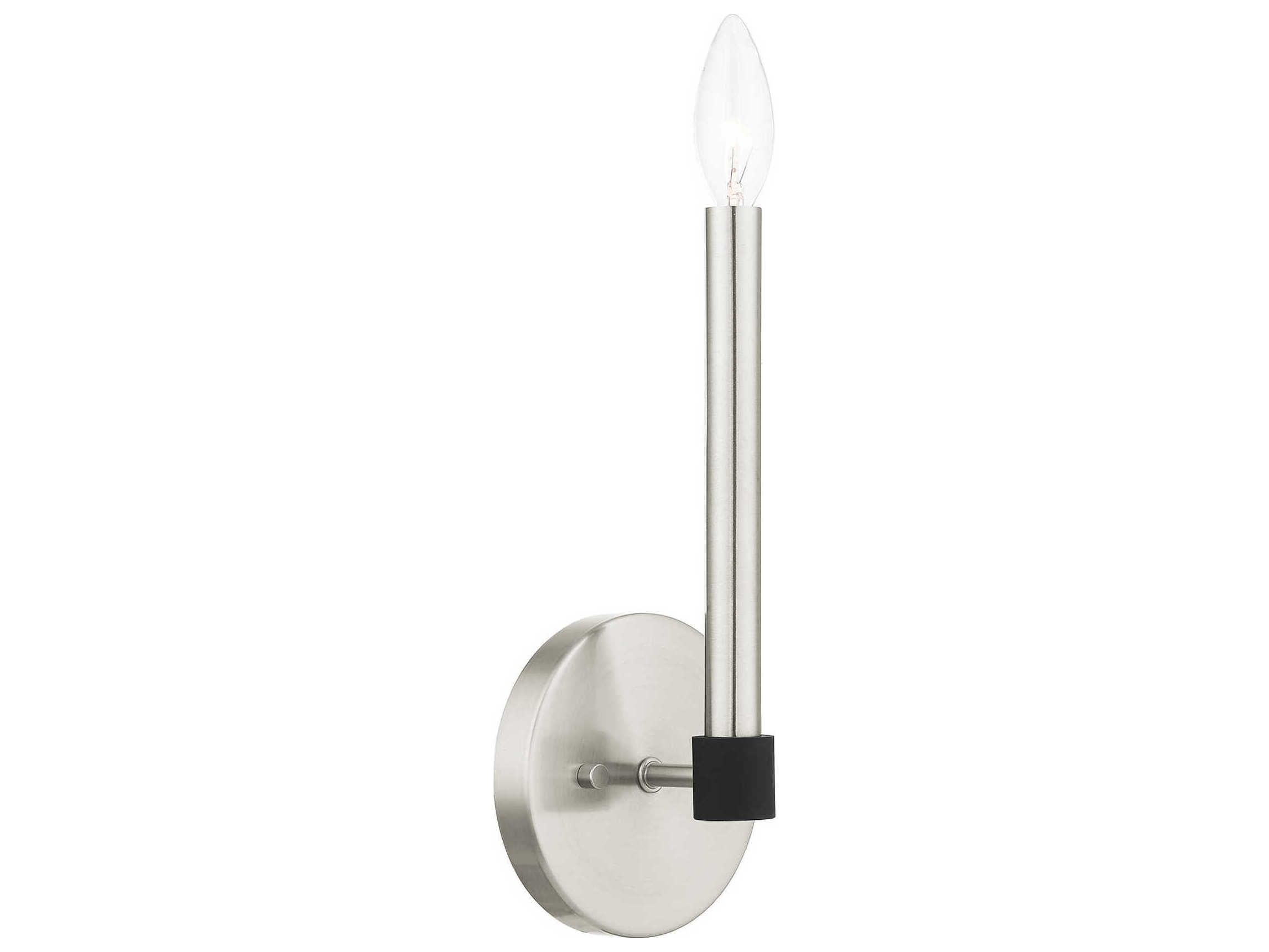 Livex Lighting Karlstad 1-Light Brushed Nickel Satin Brass Wall Sconce