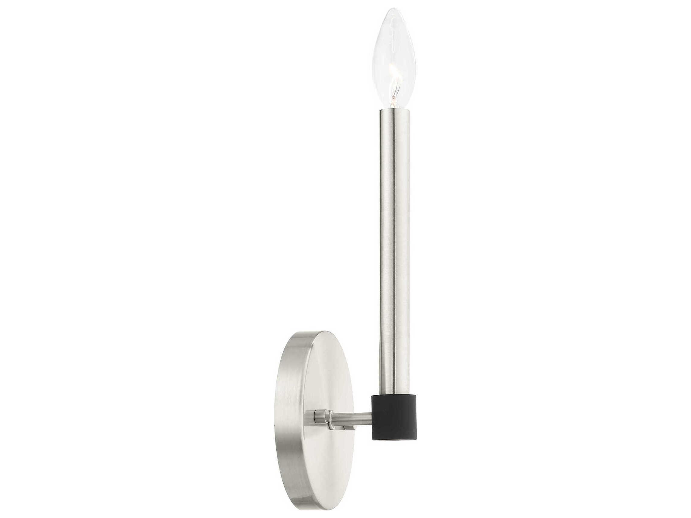 Livex Lighting Karlstad 1-Light Brushed Nickel Satin Brass Wall Sconce