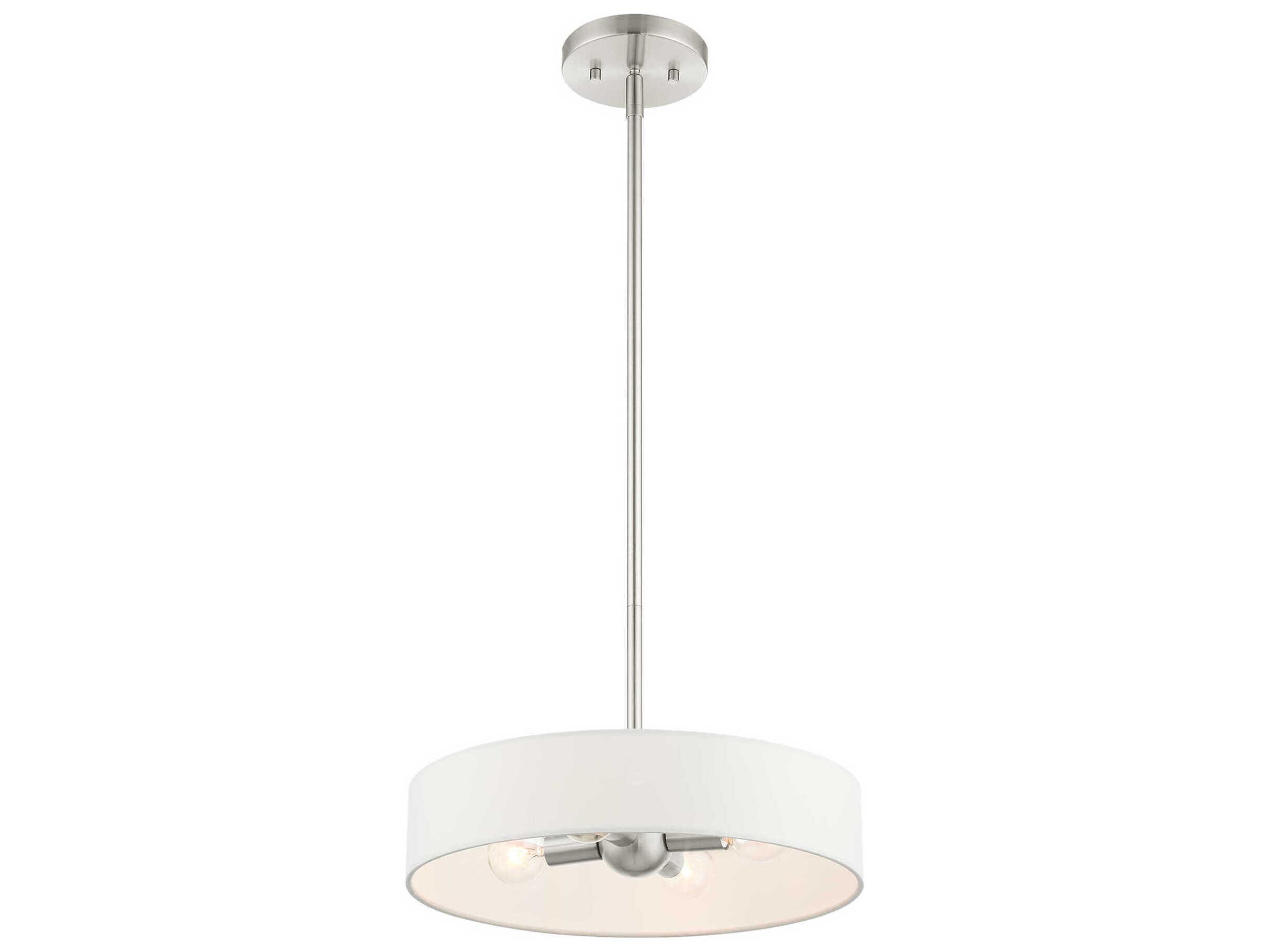 Livex Lighting Venlo 4-Light Brushed Nickel Drum Pendant
