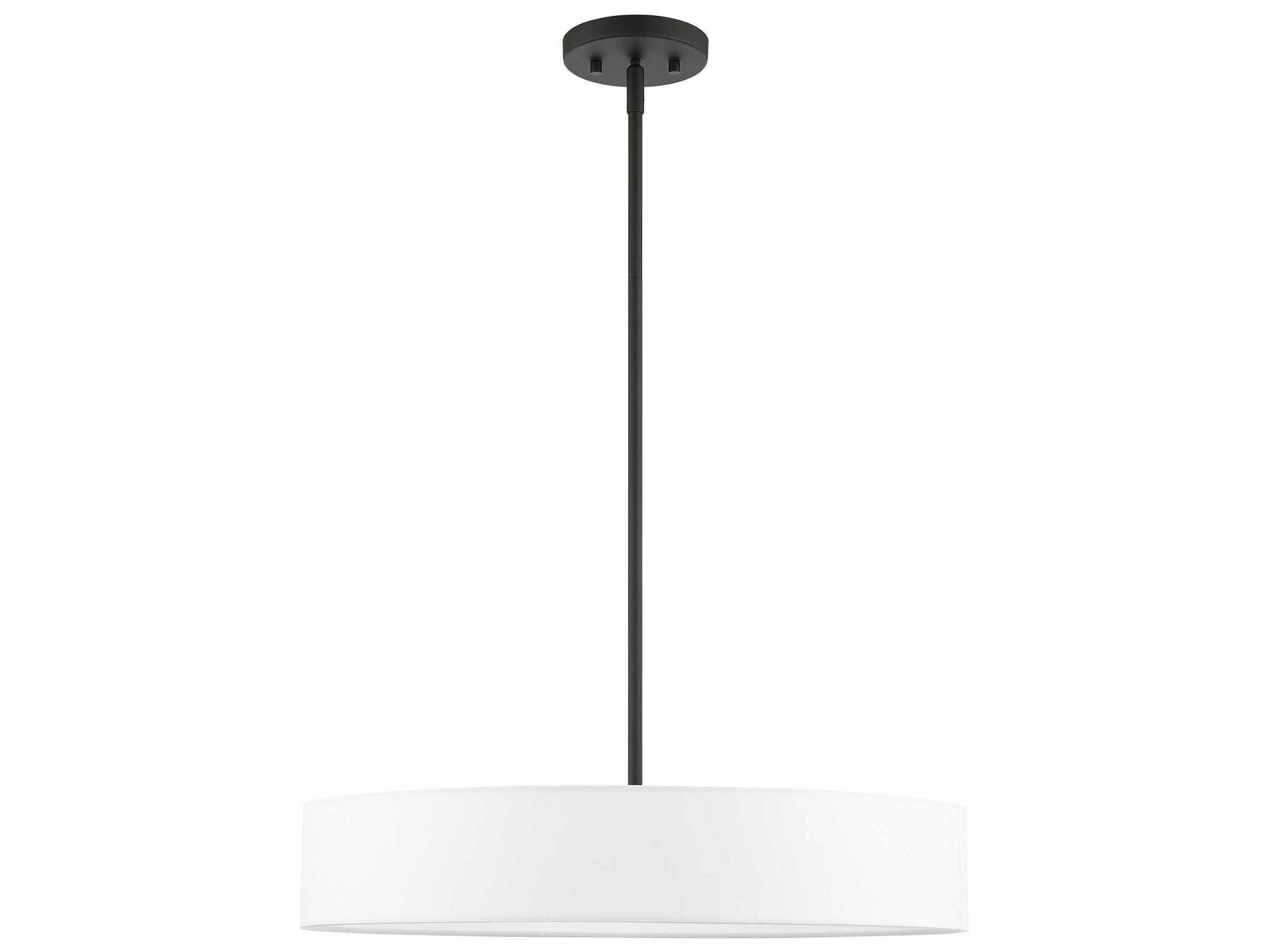 Livex Lighting Venlo 4-Light Black Brushed Nickel Drum Pendant