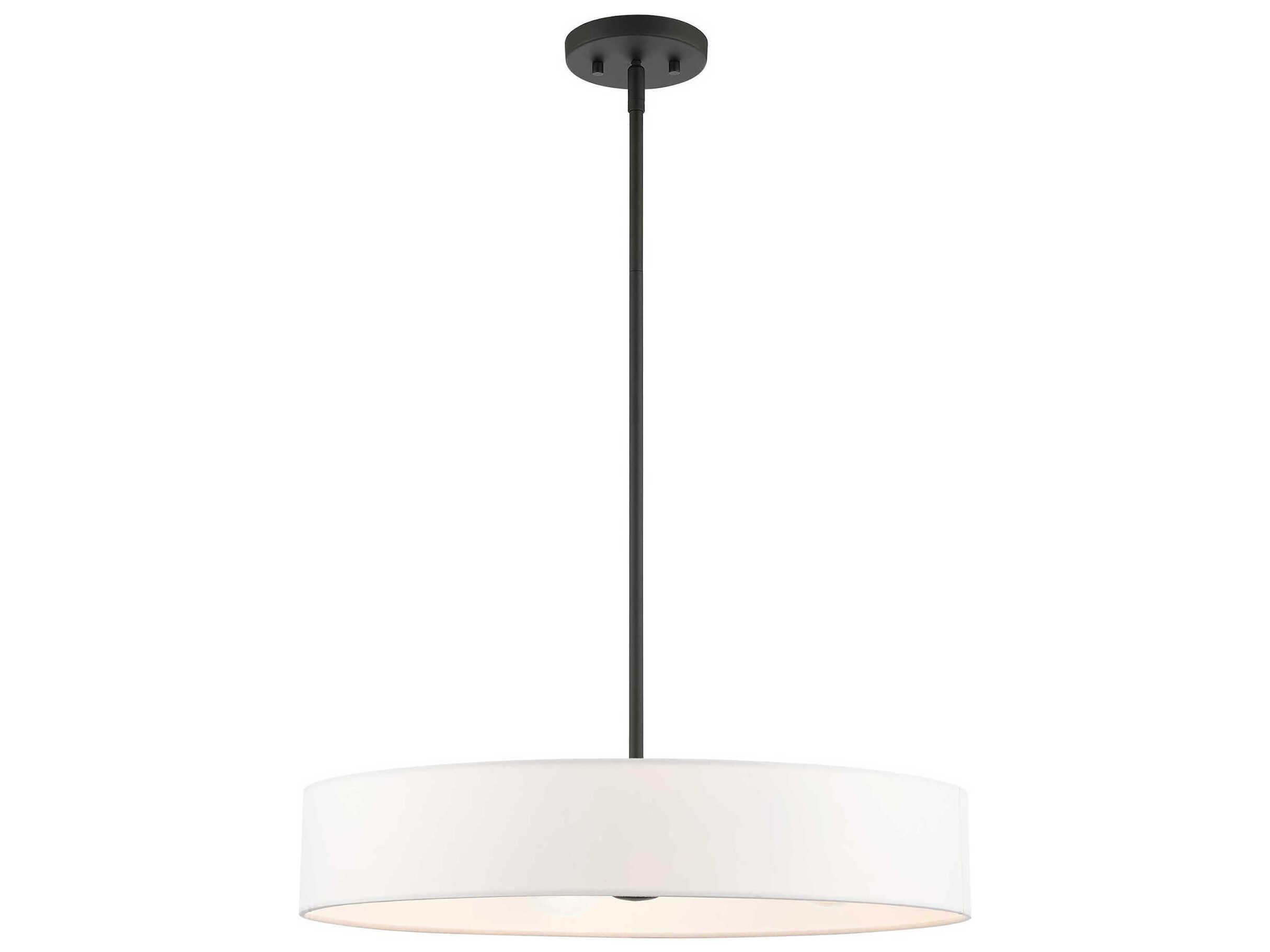 Livex Lighting Venlo 4-Light Black Brushed Nickel Drum Pendant