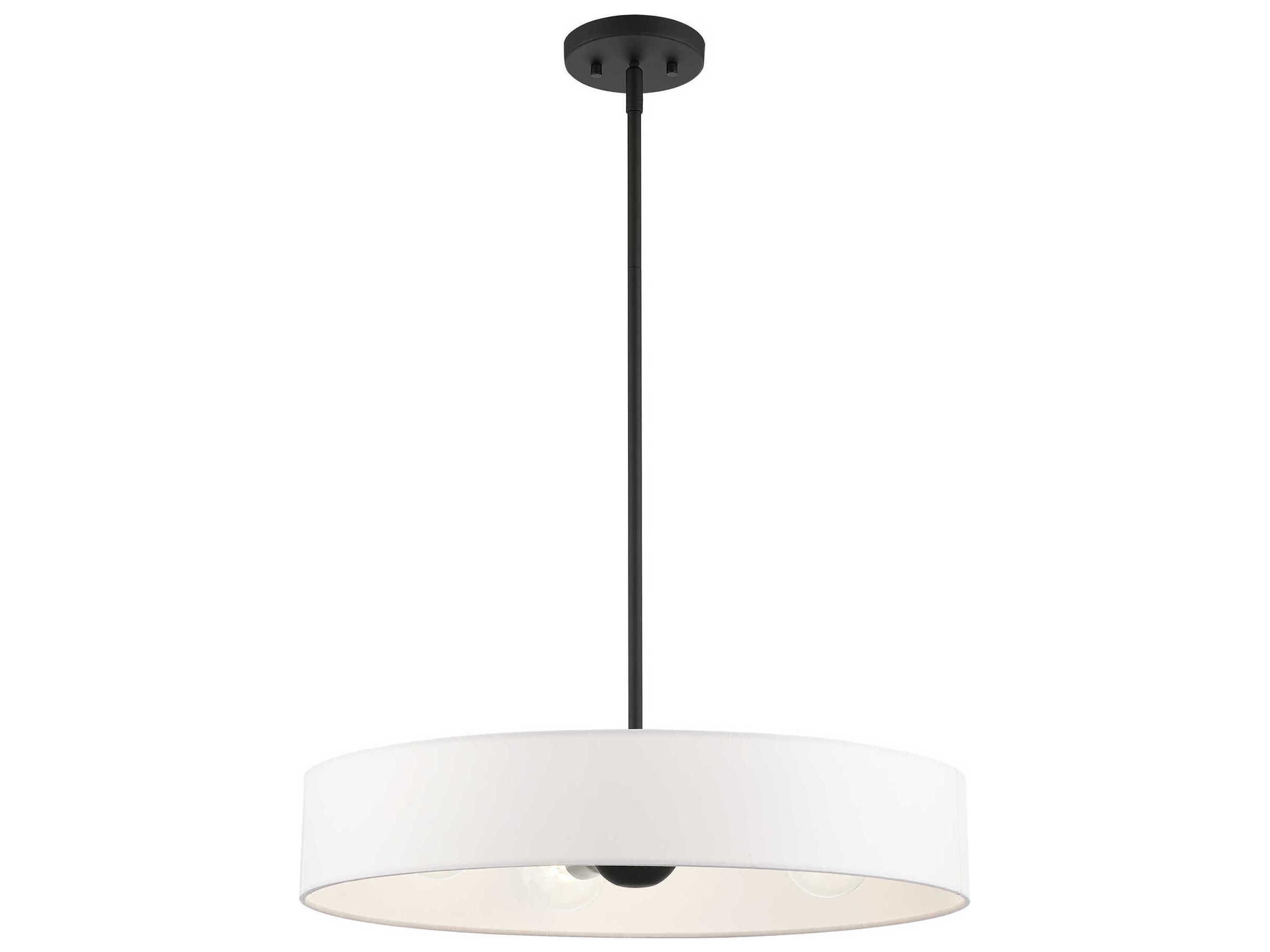 Livex Lighting Venlo 4-Light Black Brushed Nickel Drum Pendant