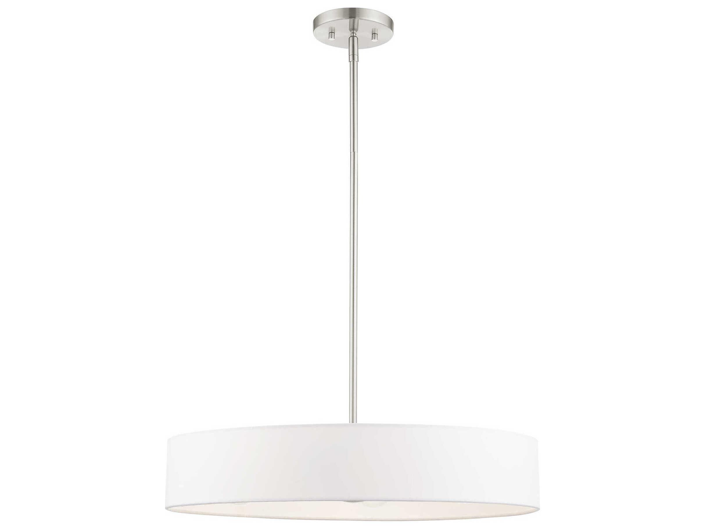 Livex Lighting Venlo 4-Light Brushed Nickel Drum Pendant