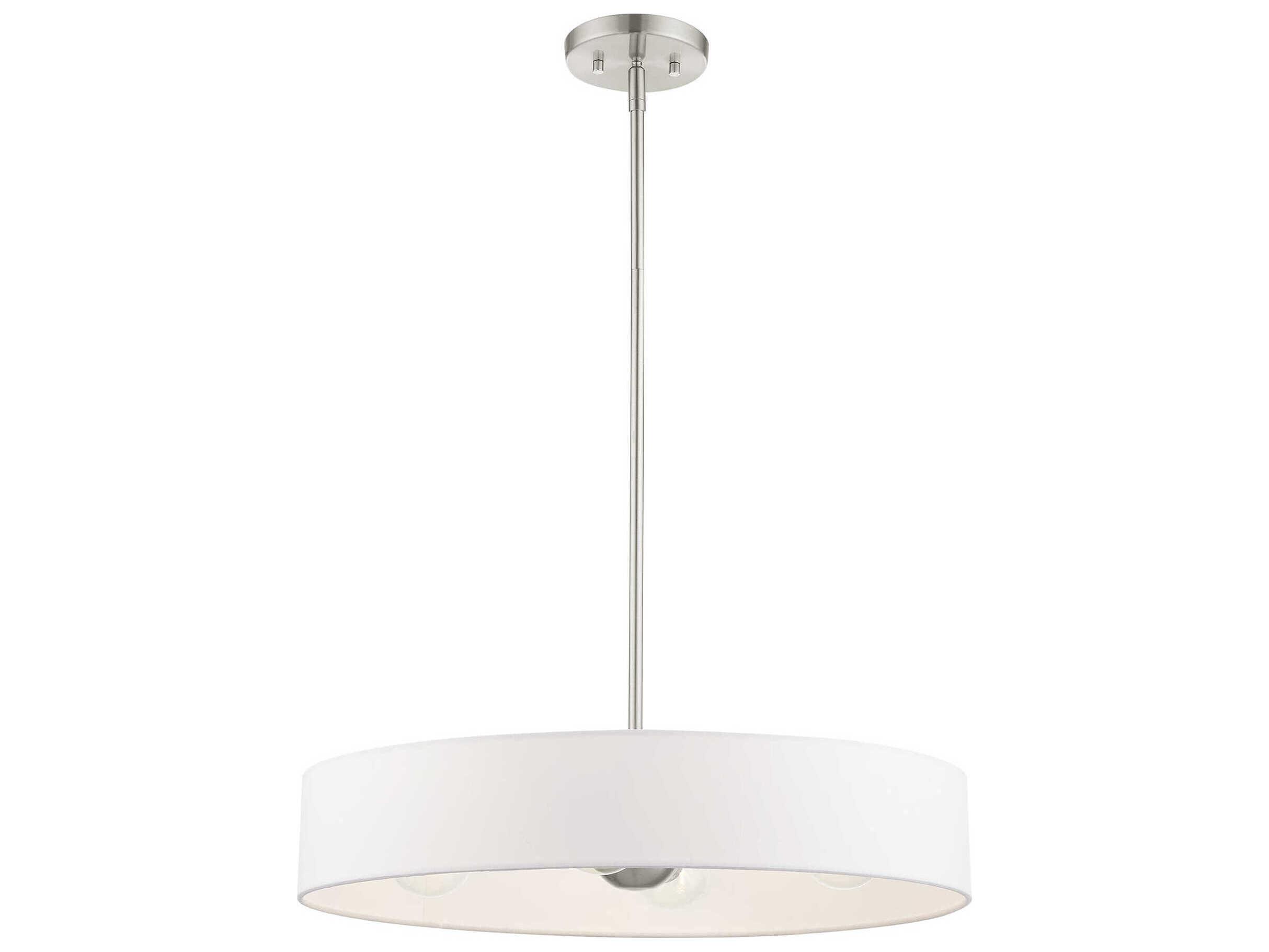 Livex Lighting Venlo 4-Light Brushed Nickel Drum Pendant