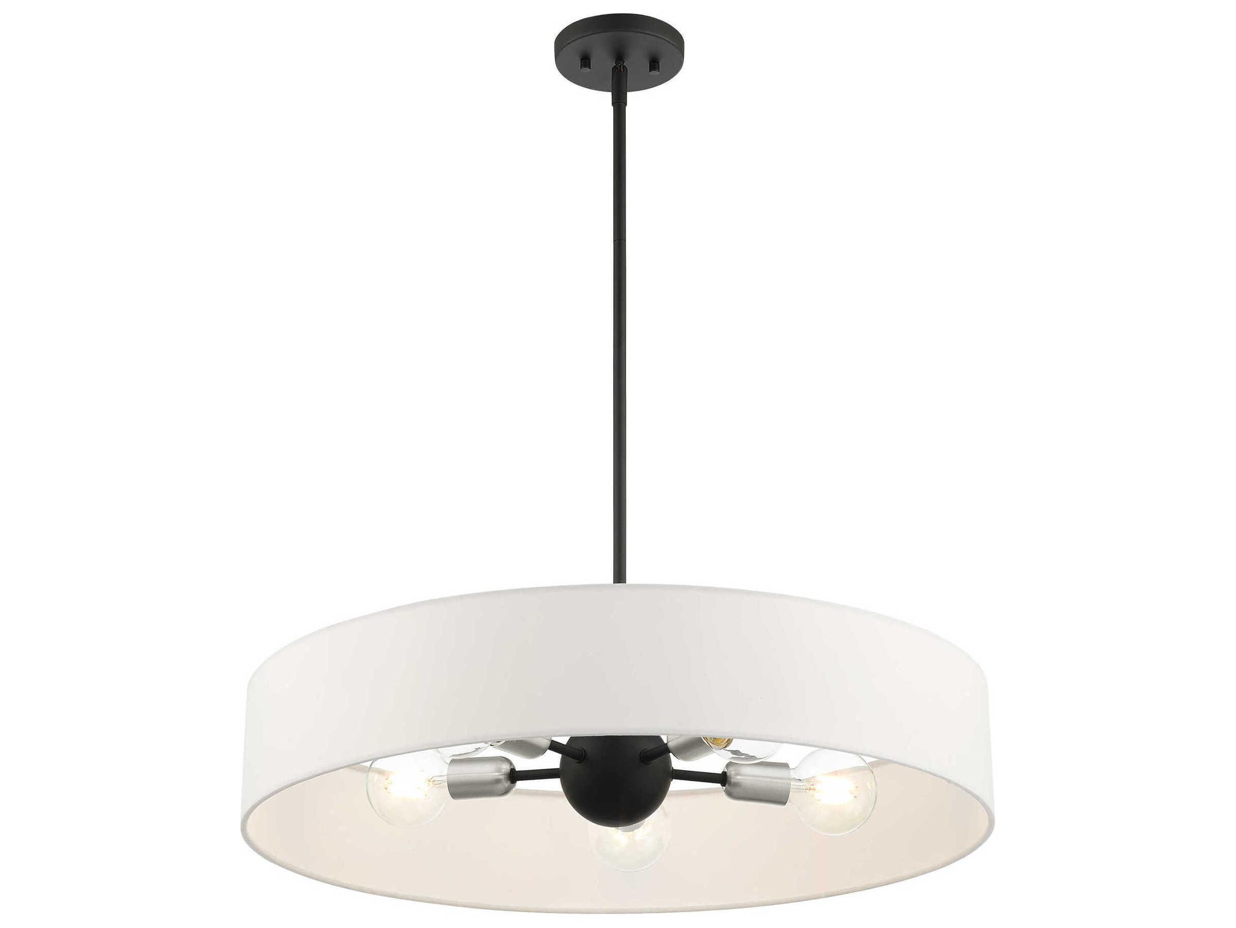 Livex Lighting Venlo 5-Light Black Brushed Nickel Drum Pendant