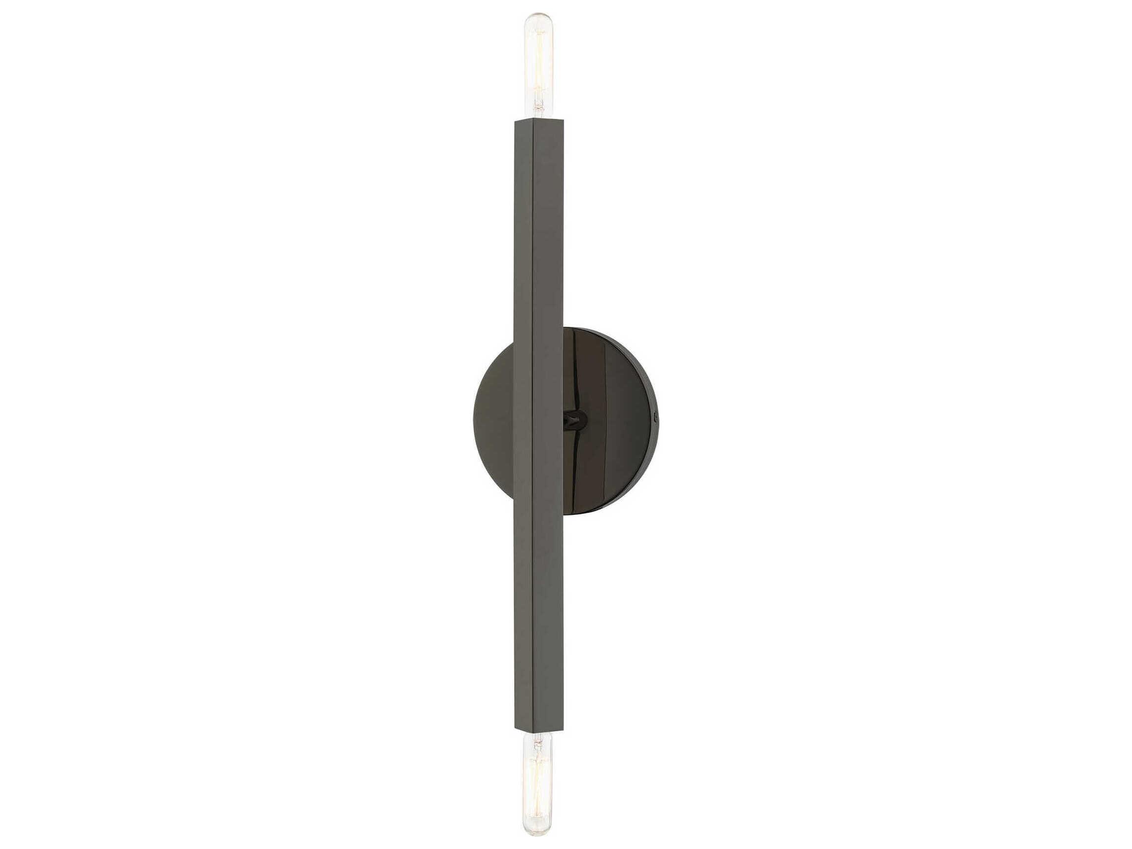 Livex Lighting Monaco 2-Light Black Chrome Wall Sconce