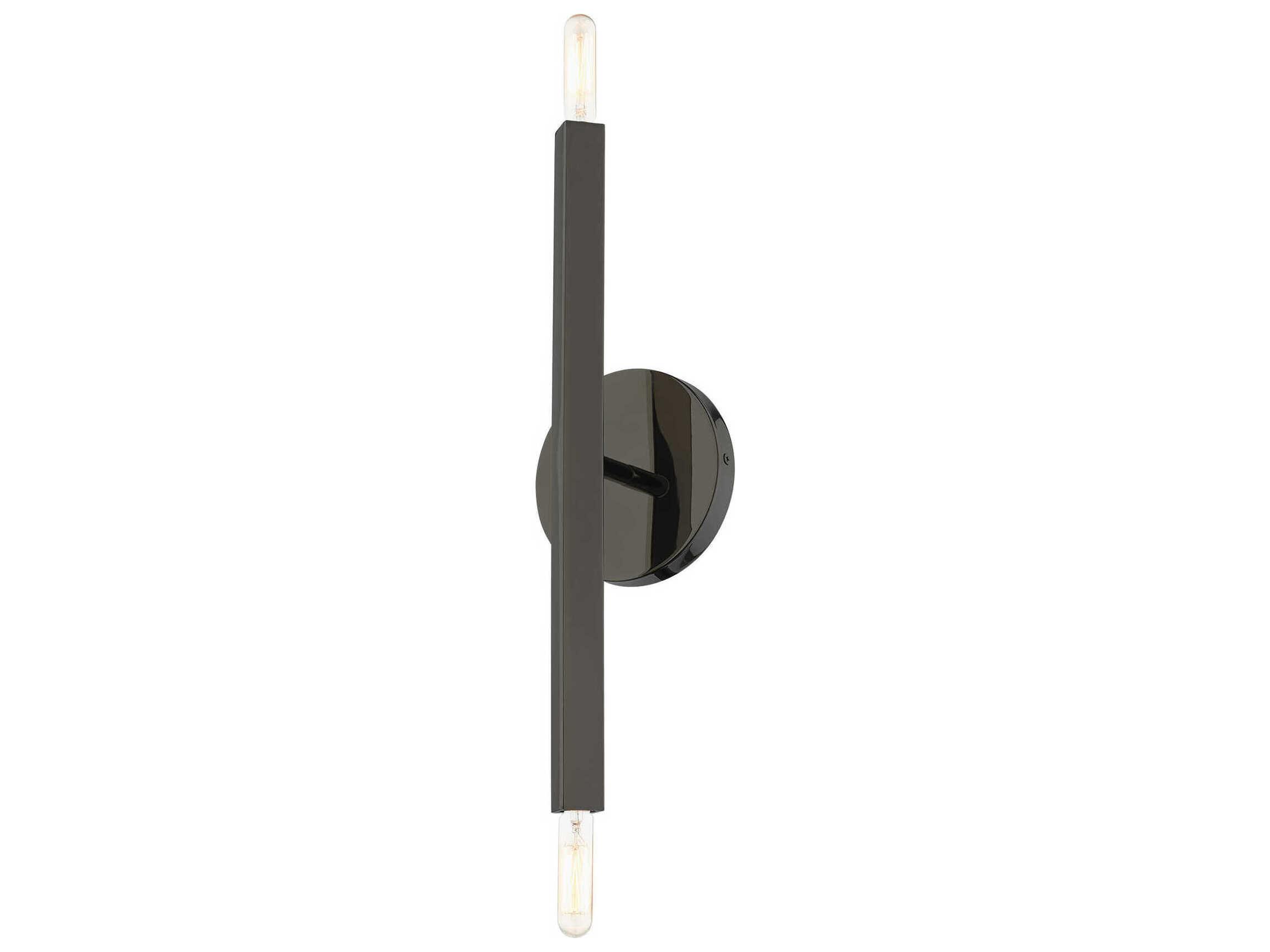 Livex Lighting Monaco 2-Light Black Chrome Wall Sconce