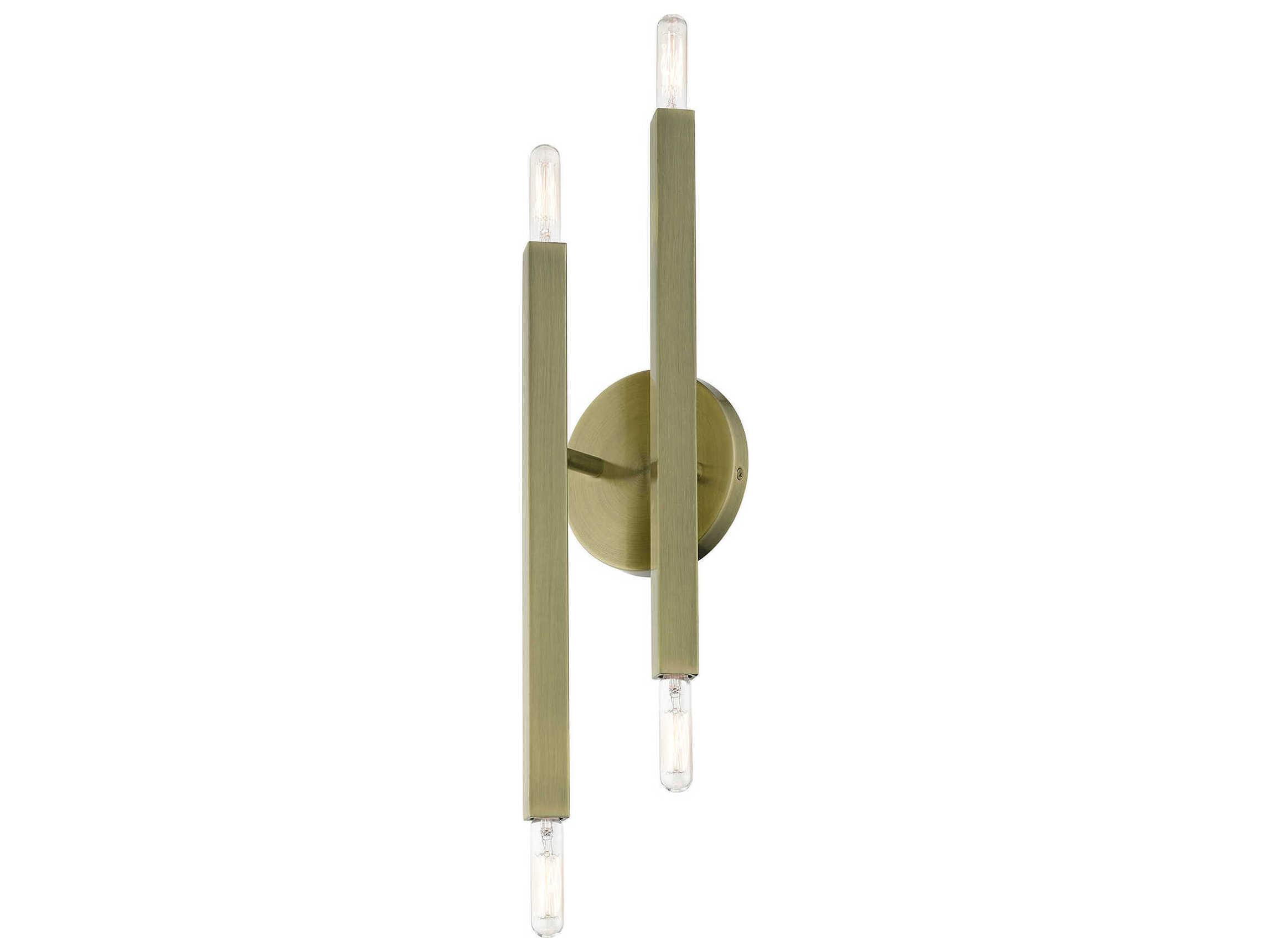 Livex Lighting Monaco 4-Light Antique Brass Wall Sconce