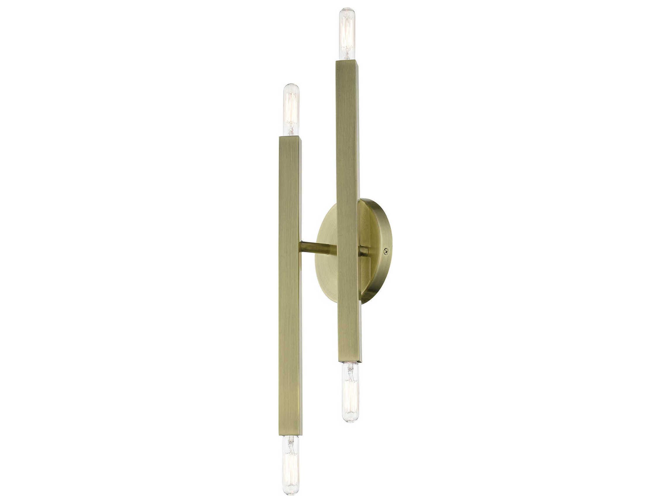 Livex Lighting Monaco 4-Light Antique Brass Wall Sconce