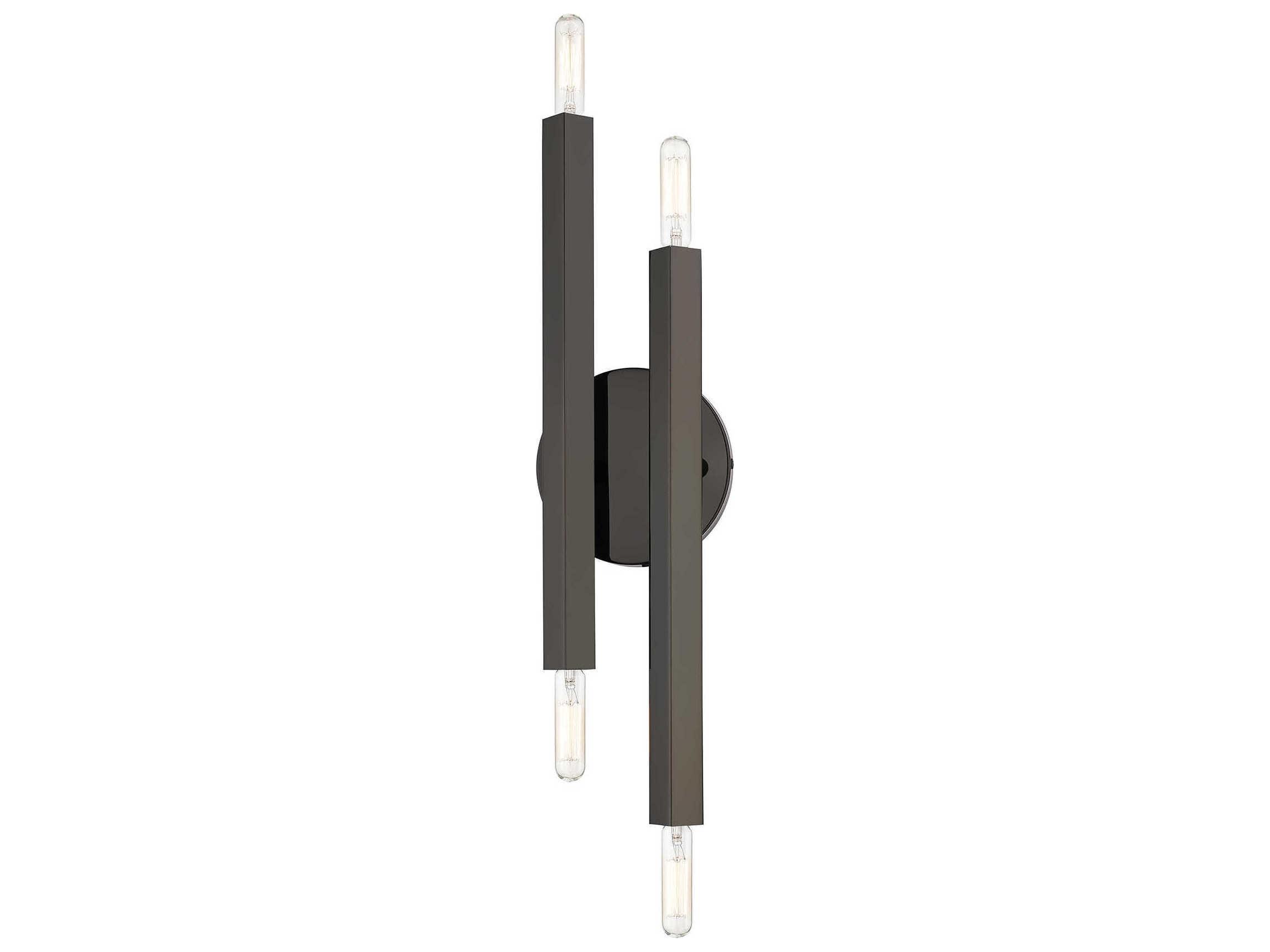 Livex Lighting Monaco 4-Light Black Chrome Wall Sconce