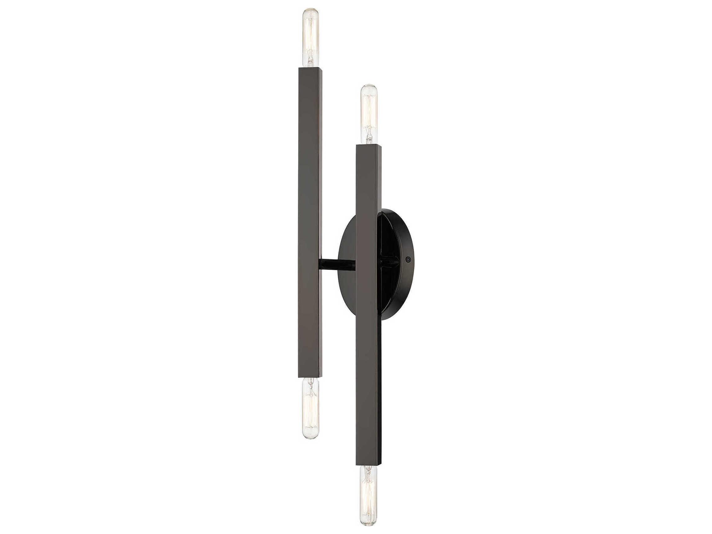 Livex Lighting Monaco 4-Light Black Chrome Wall Sconce