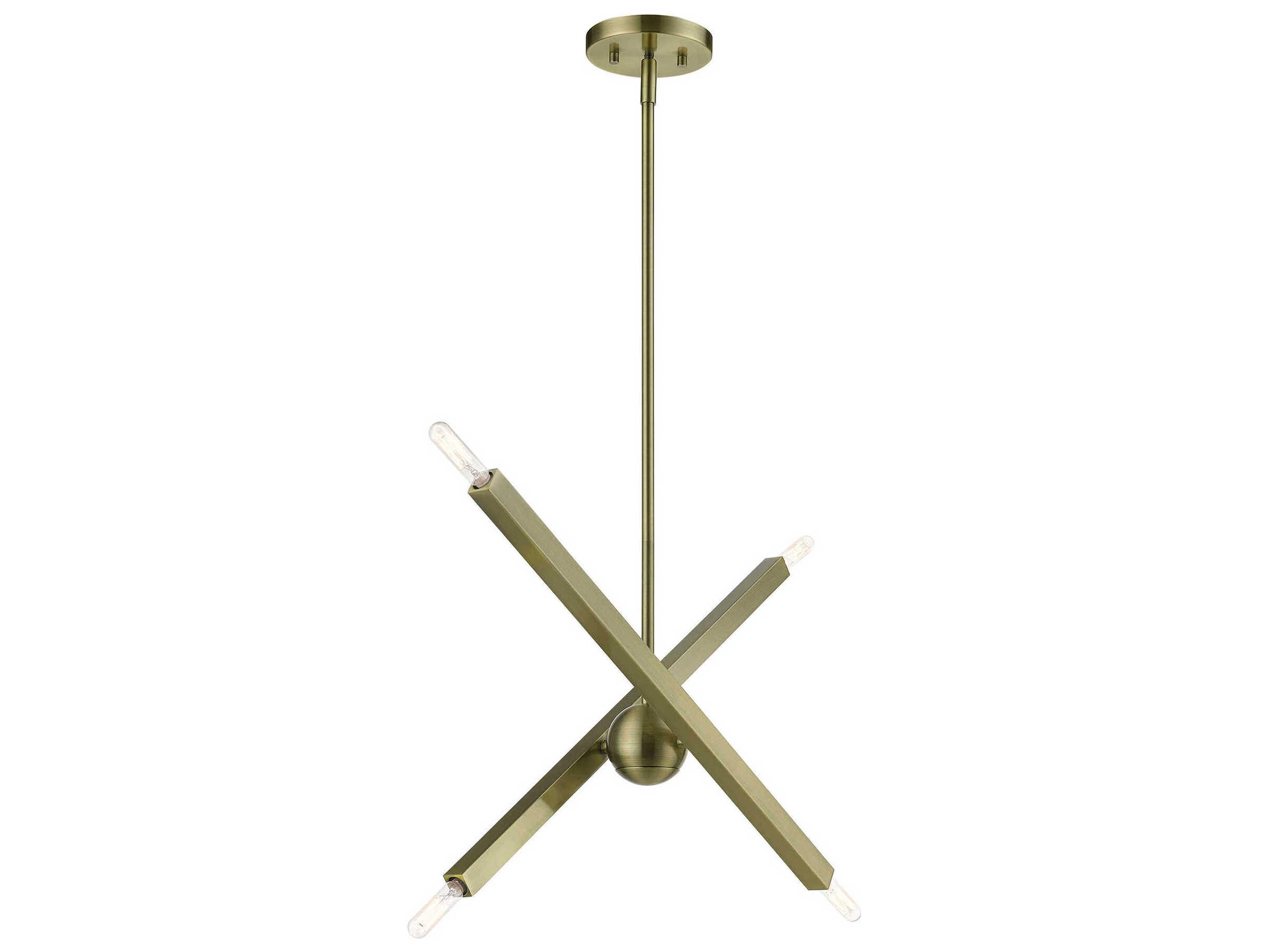 Livex Lighting Monaco 4-Light Antique Brass Candelabra Sputnik Chandelier