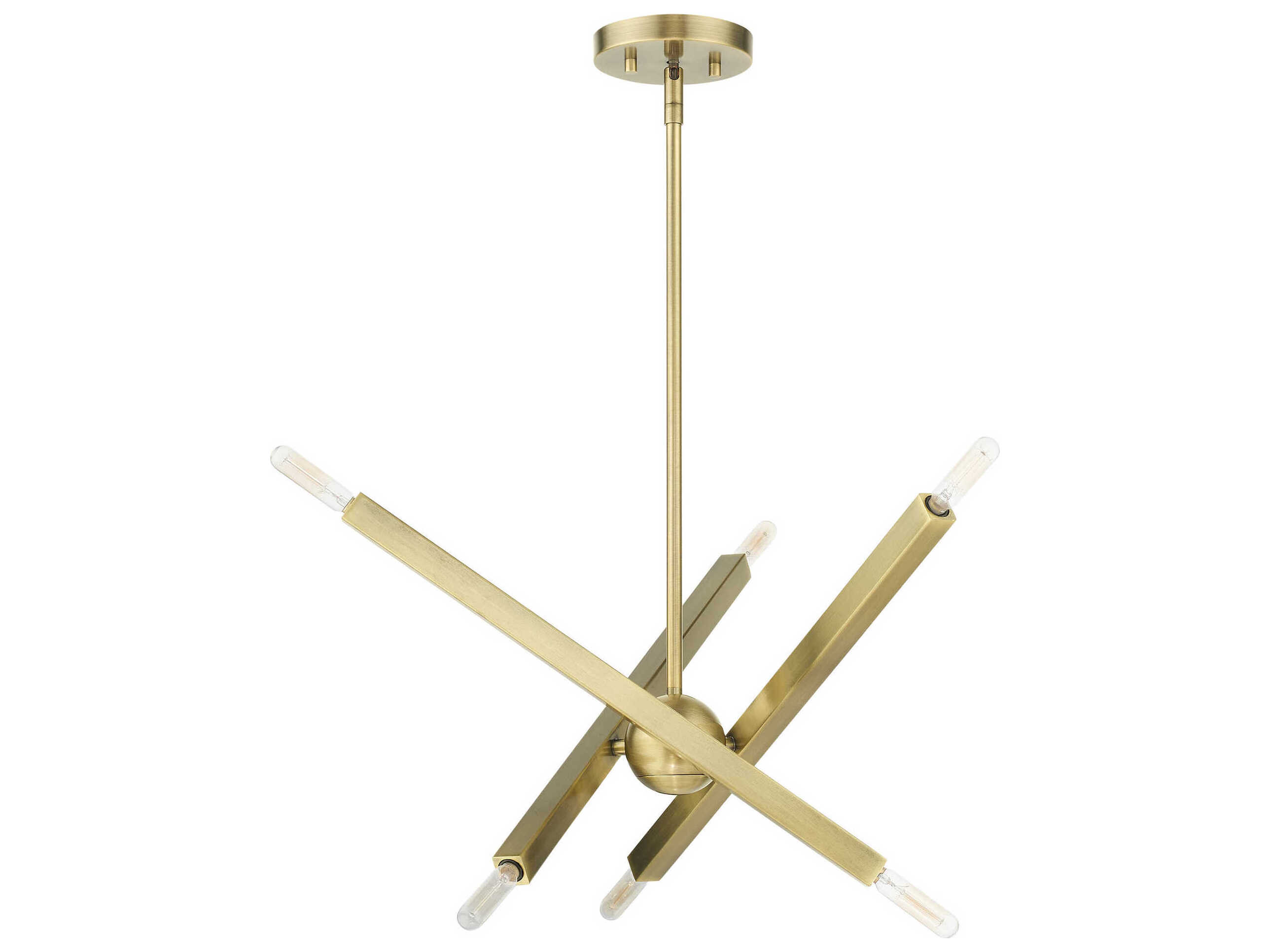 Livex Lighting Monaco 6-Light Antique Brass Candelabra Sputnik Chandelier