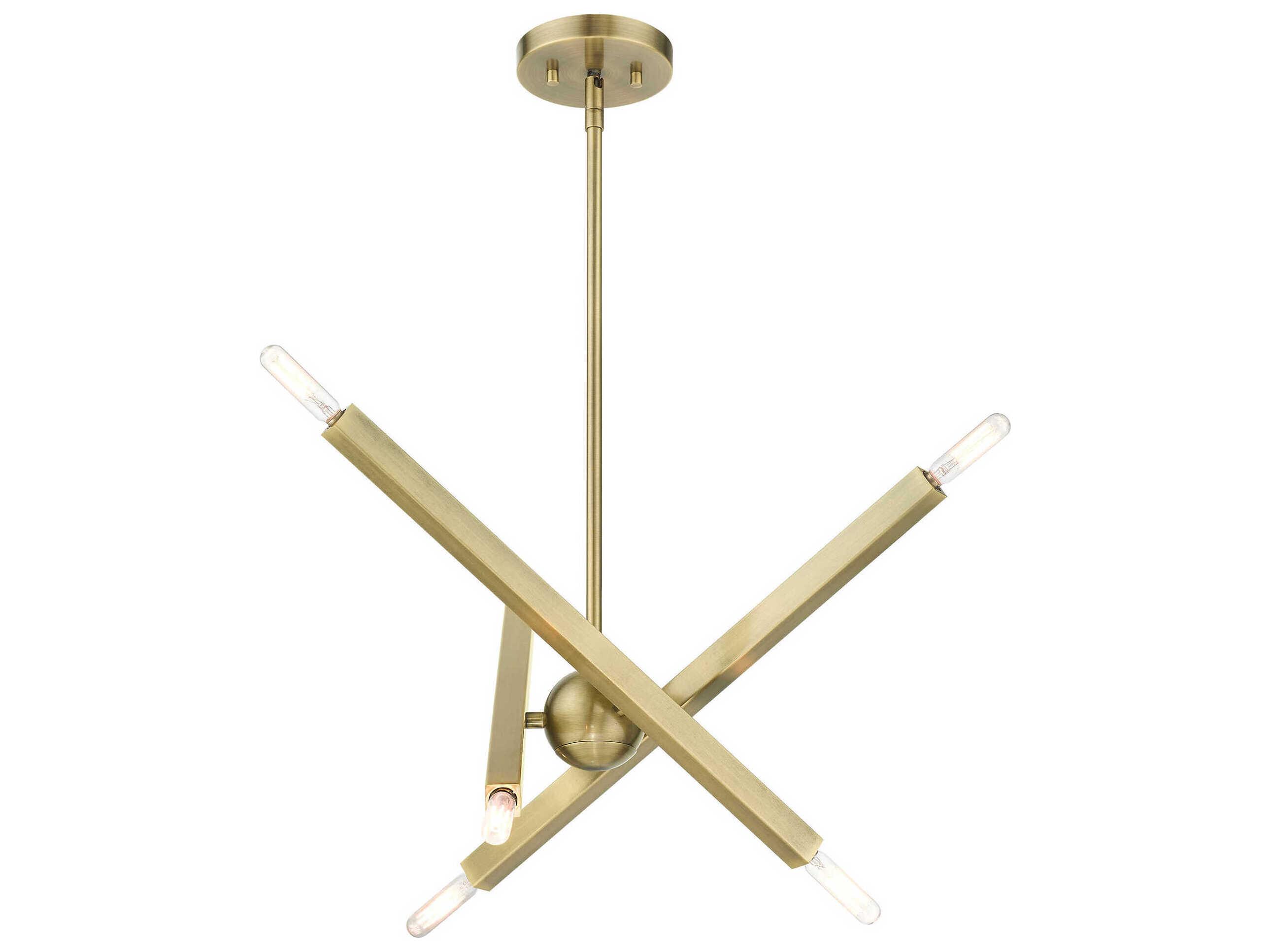 Livex Lighting Monaco 6-Light Antique Brass Candelabra Sputnik Chandelier