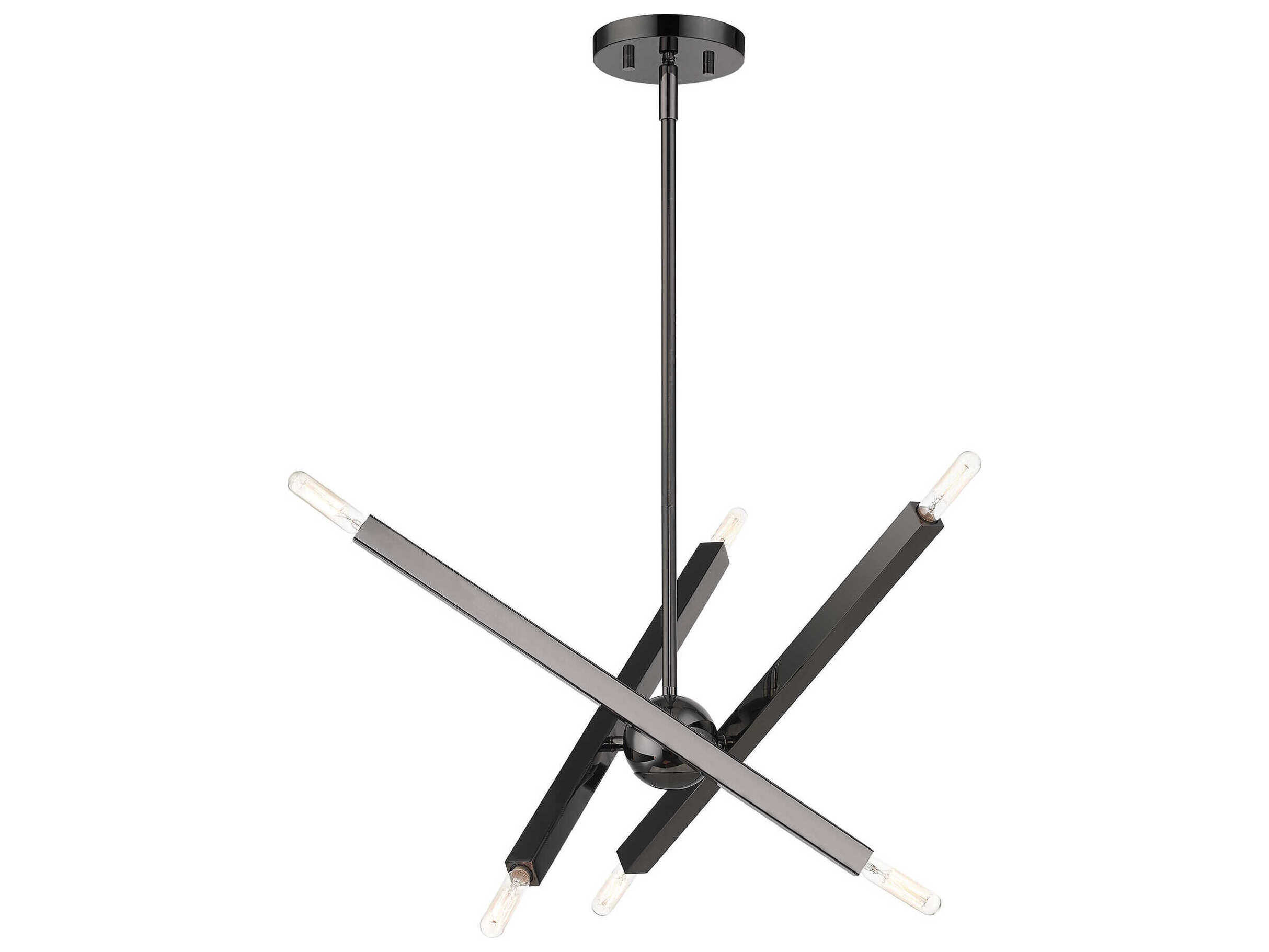 Livex Lighting Monaco 6-Light Black Chrome Candelabra Sputnik Chandelier