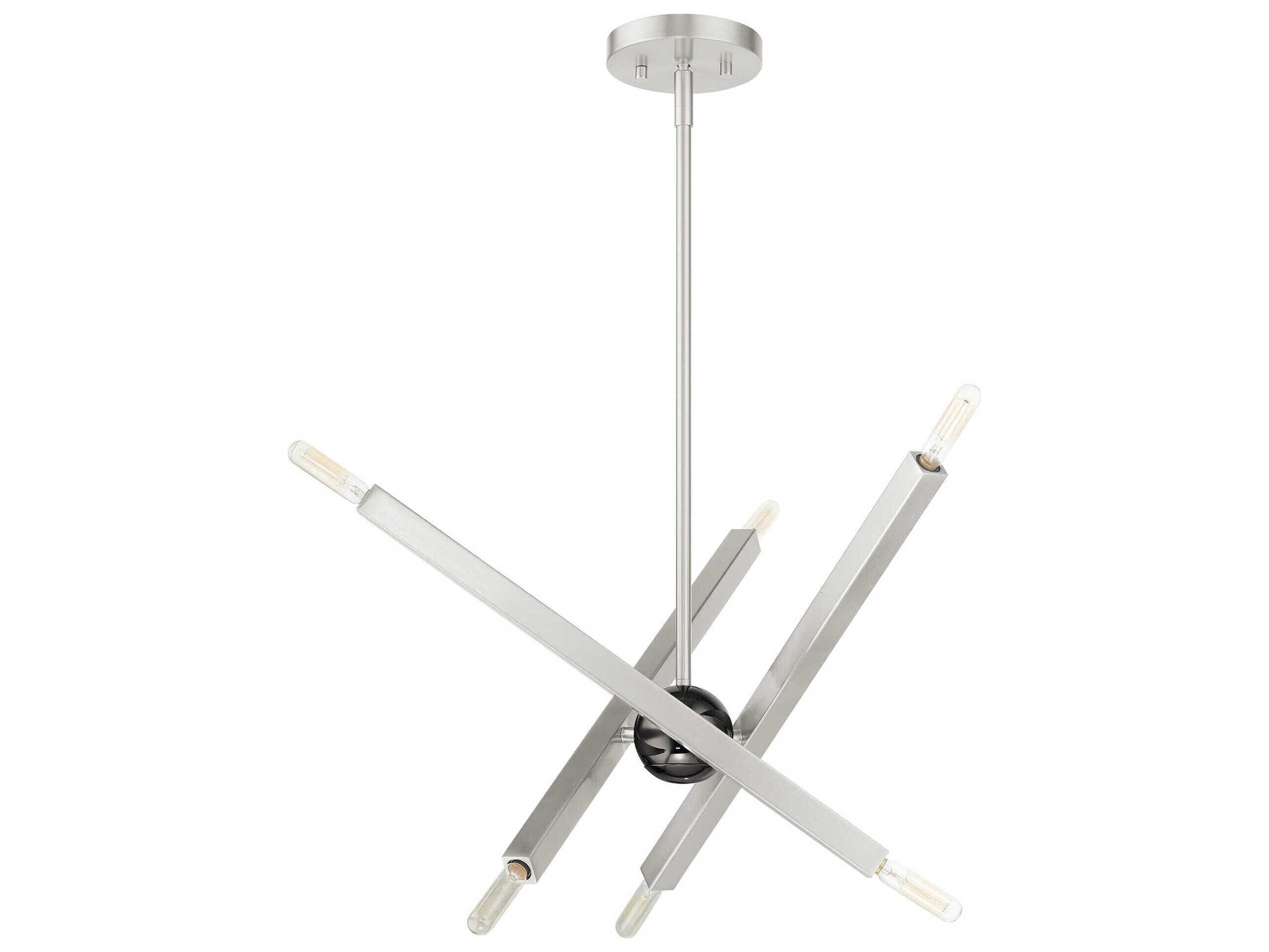 Livex Lighting Monaco 6-Light Brushed Nickel Candelabra Sputnik Chandelier