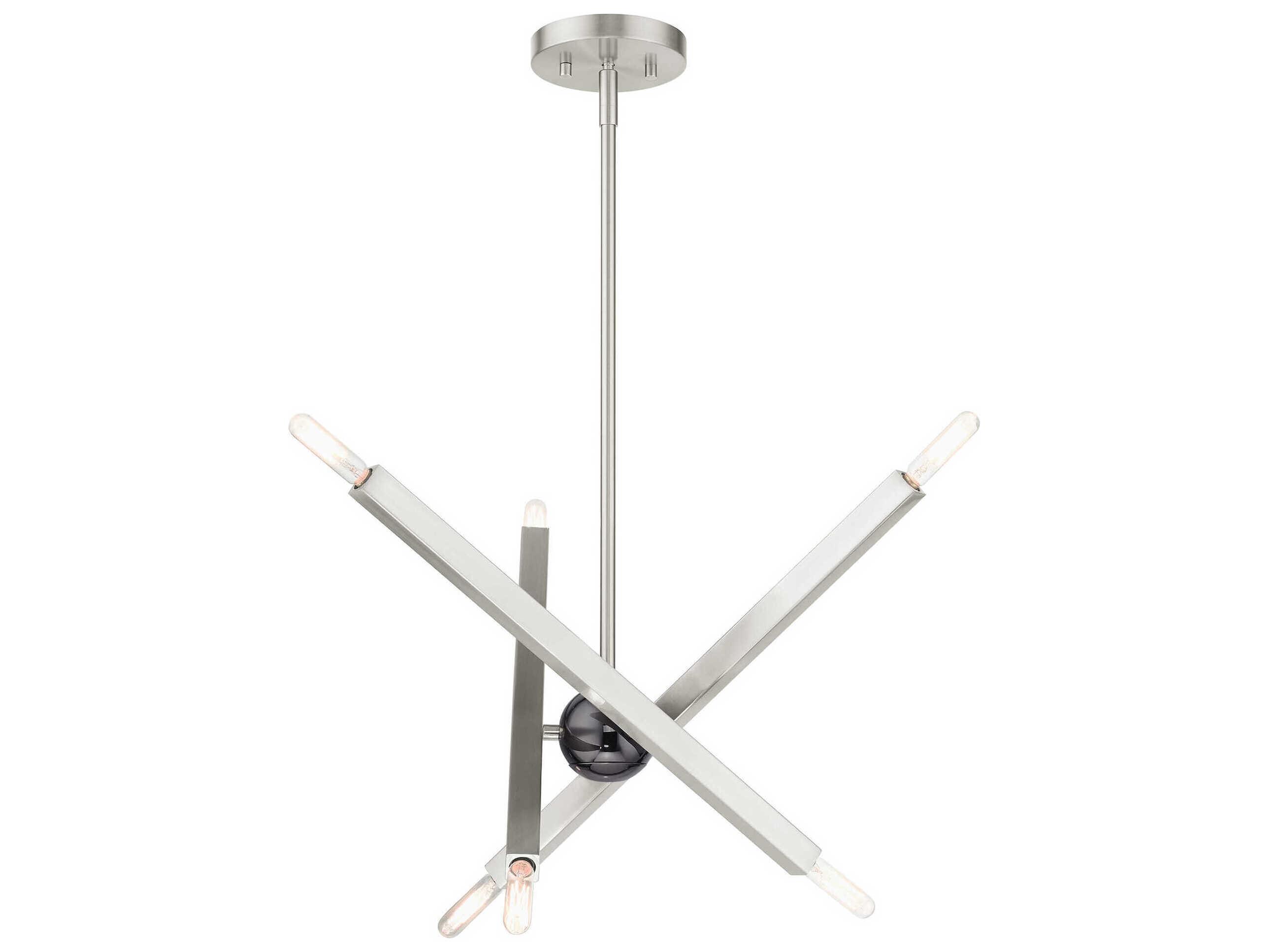 Livex Lighting Monaco 6-Light Brushed Nickel Candelabra Sputnik Chandelier