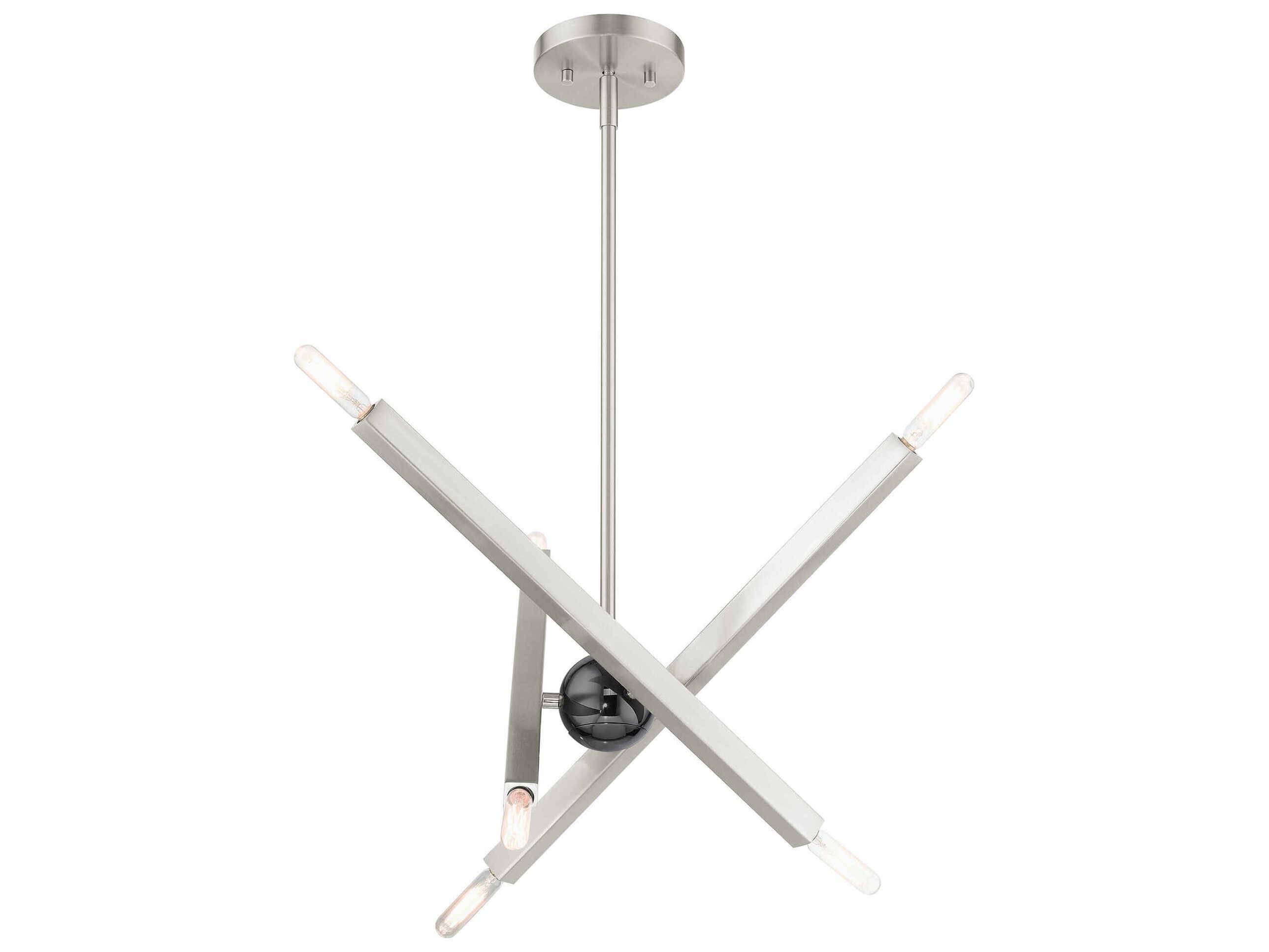 Livex Lighting Monaco 6-Light Brushed Nickel Candelabra Sputnik Chandelier